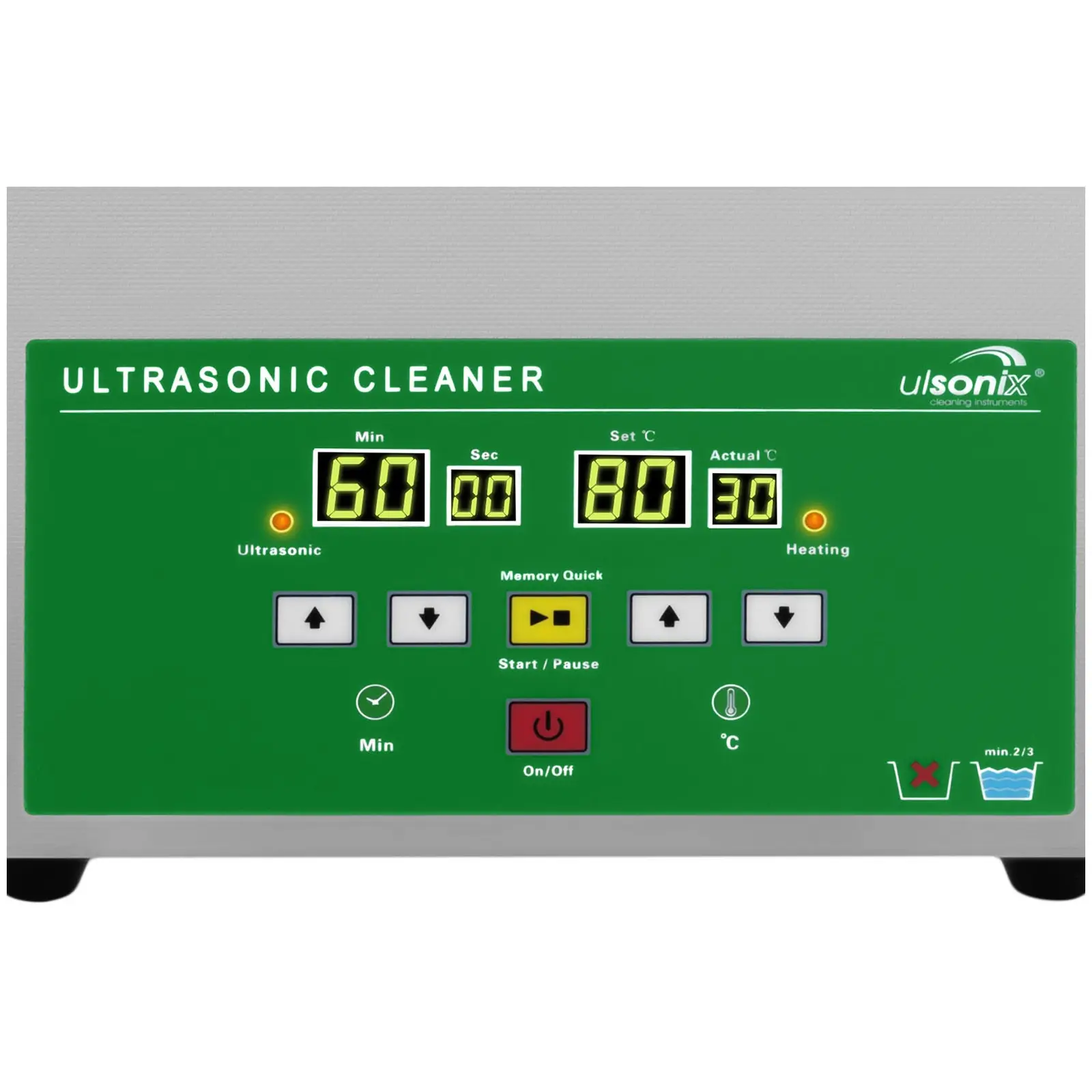 Ultrahangos tisztító - 3 liter - 80 W - Gyors memória Eco