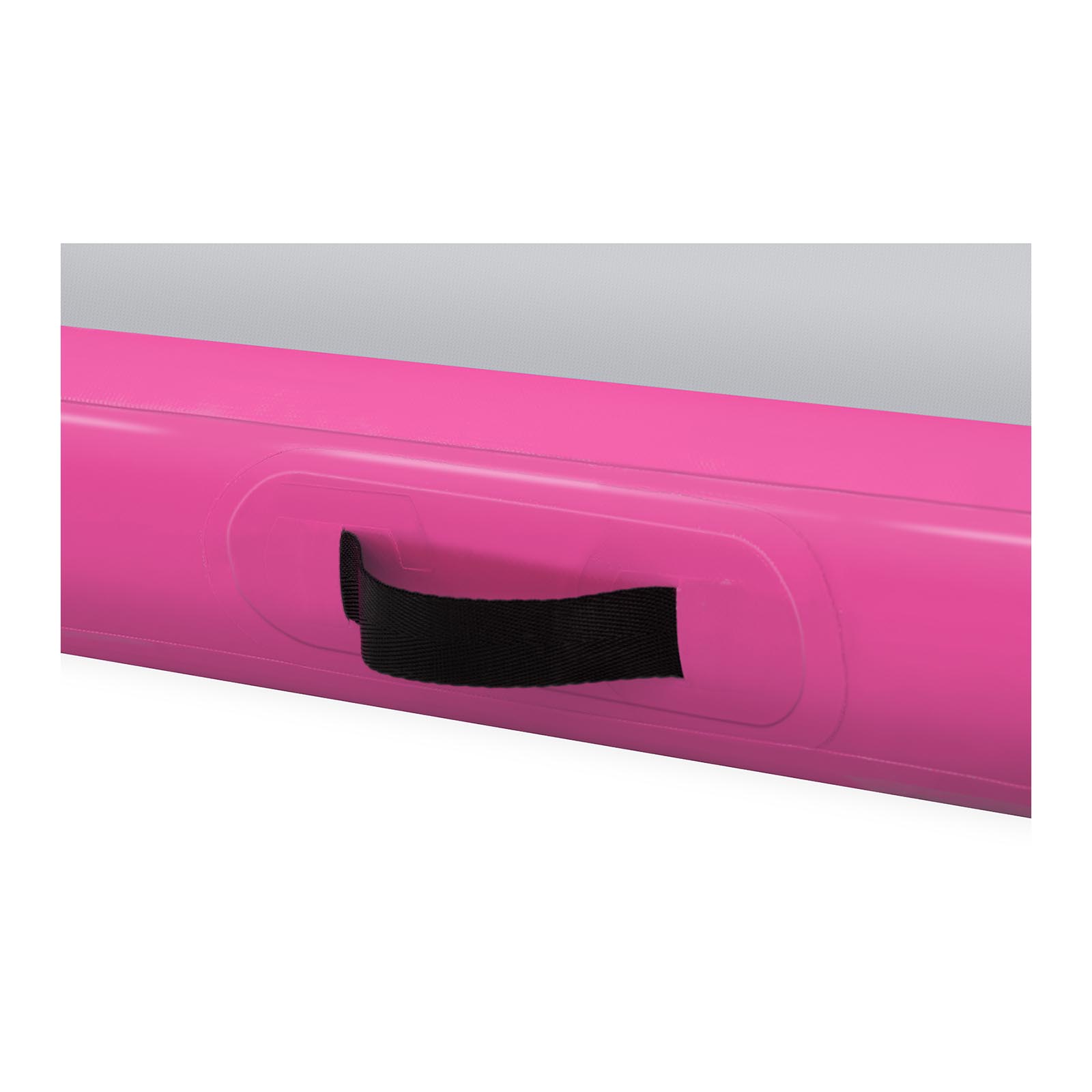 Felfújható tornaszőnyeg készlet pumpával - 300 x 100 x 10 cm - 150 kg - rózsaszín/szürke