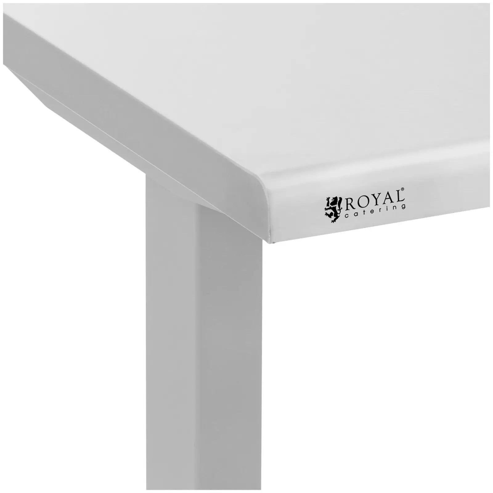 Rozsdamentes acél asztal - állítható magasságú - 126 x 60 x 71,5 - 102 cm - max. 70 kg-os terhelhetőség - Royal Catering