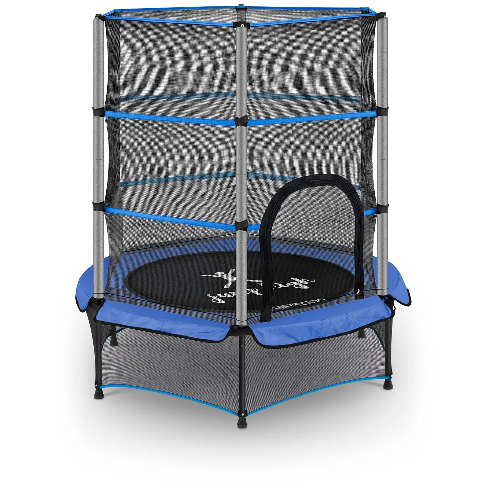 Gyermek trambulin - biztonsági hálóval - 140 cm - 50 kg - kék