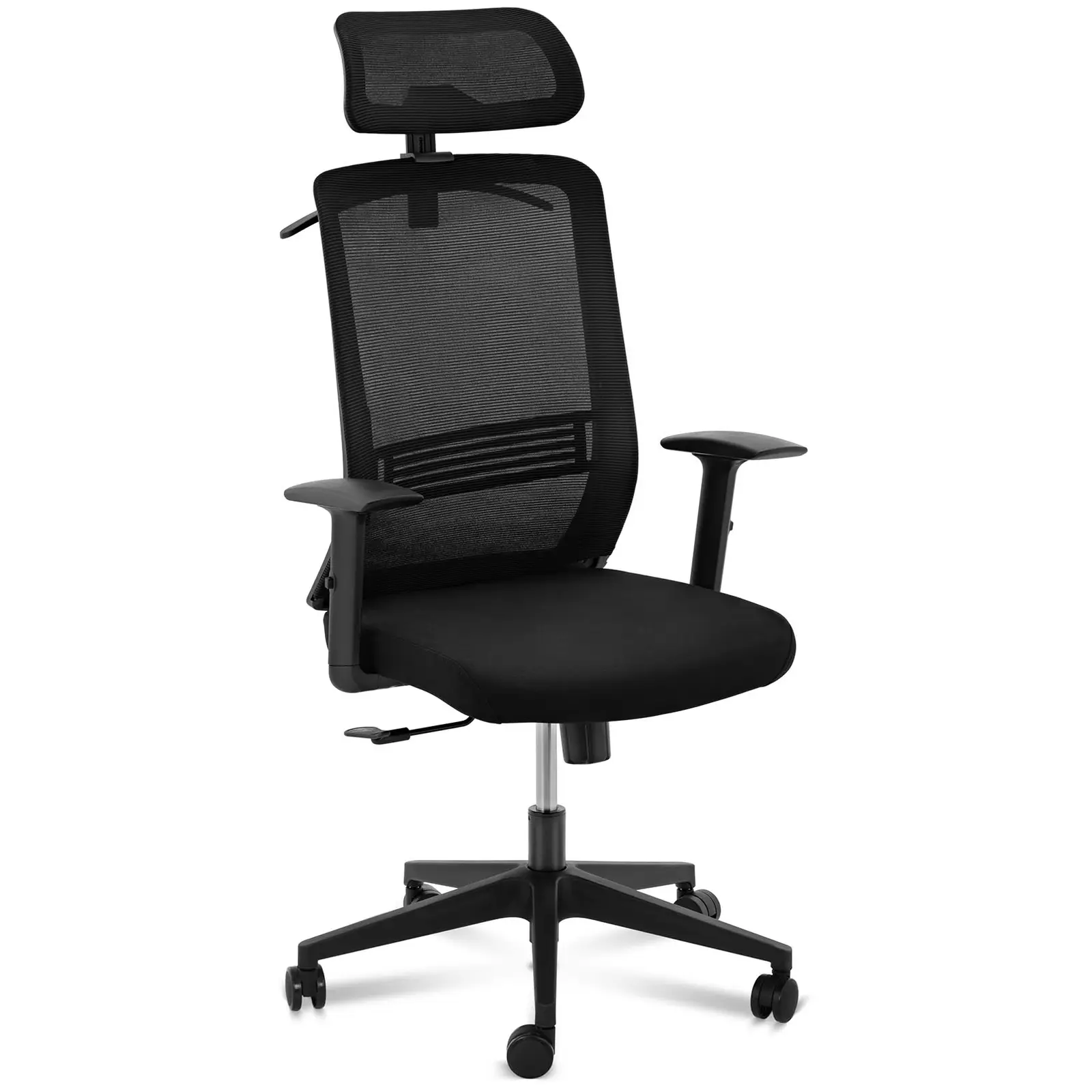 Irodai szék - hálós háttámla - fejtámla - 50 x 61 cm-es ülés - max. 150 kg - fekete