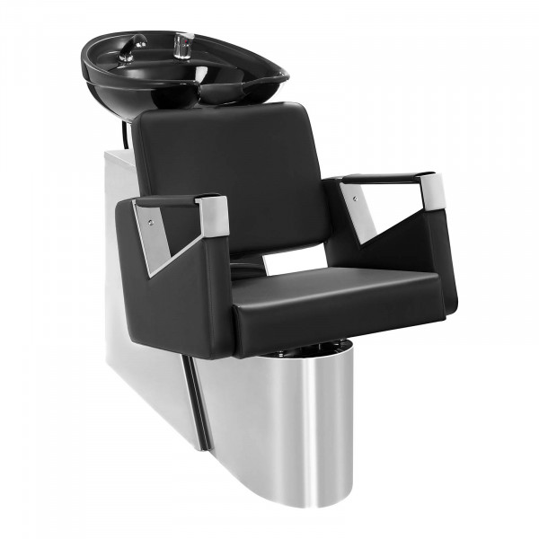 B-termék Hajmosó szék - 600 X 505 mm - Fekete - rozsdamentes acél alap