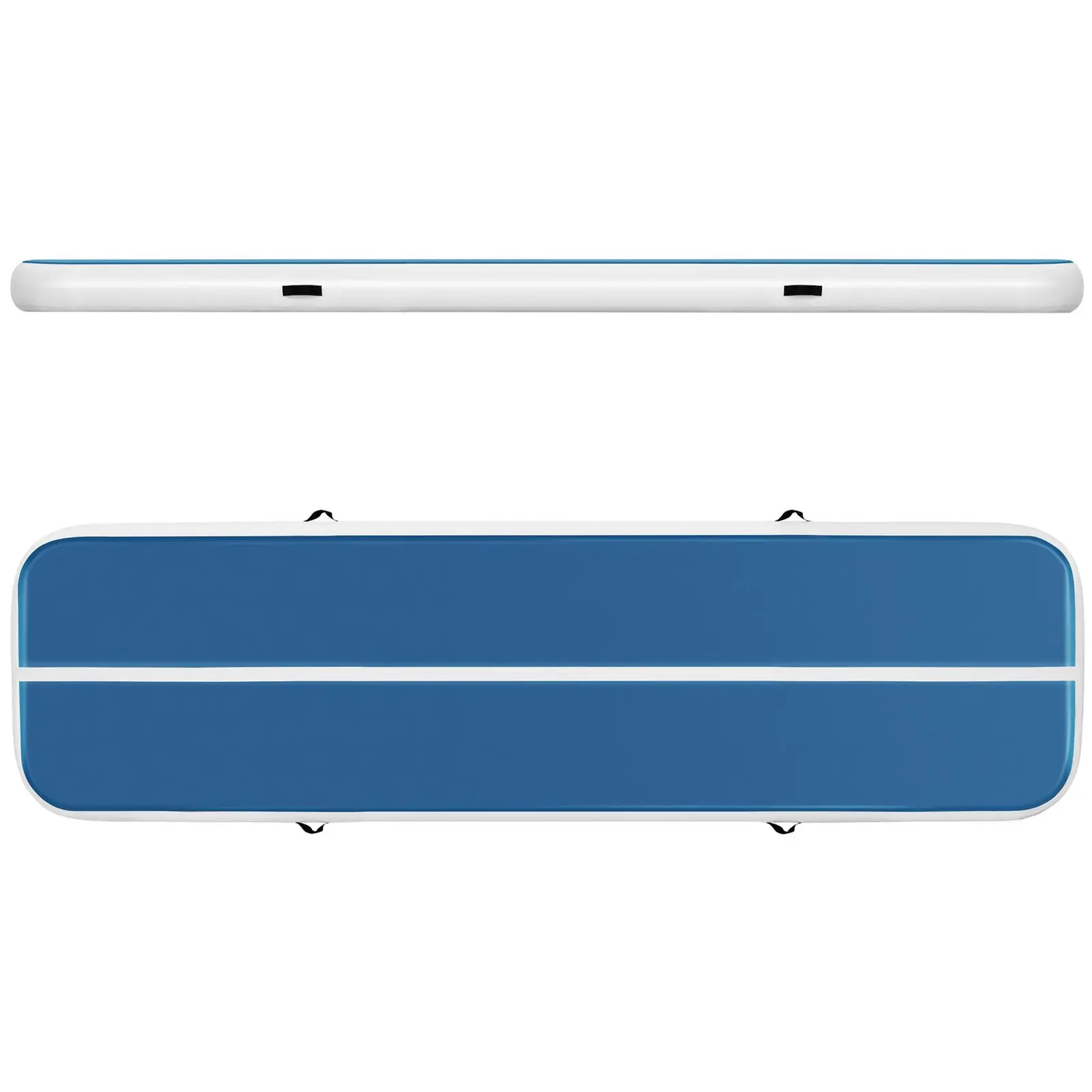 Felfújható tornaszőnyeg - 400 x 100 x 20 cm - 200 kg - kék/fehér