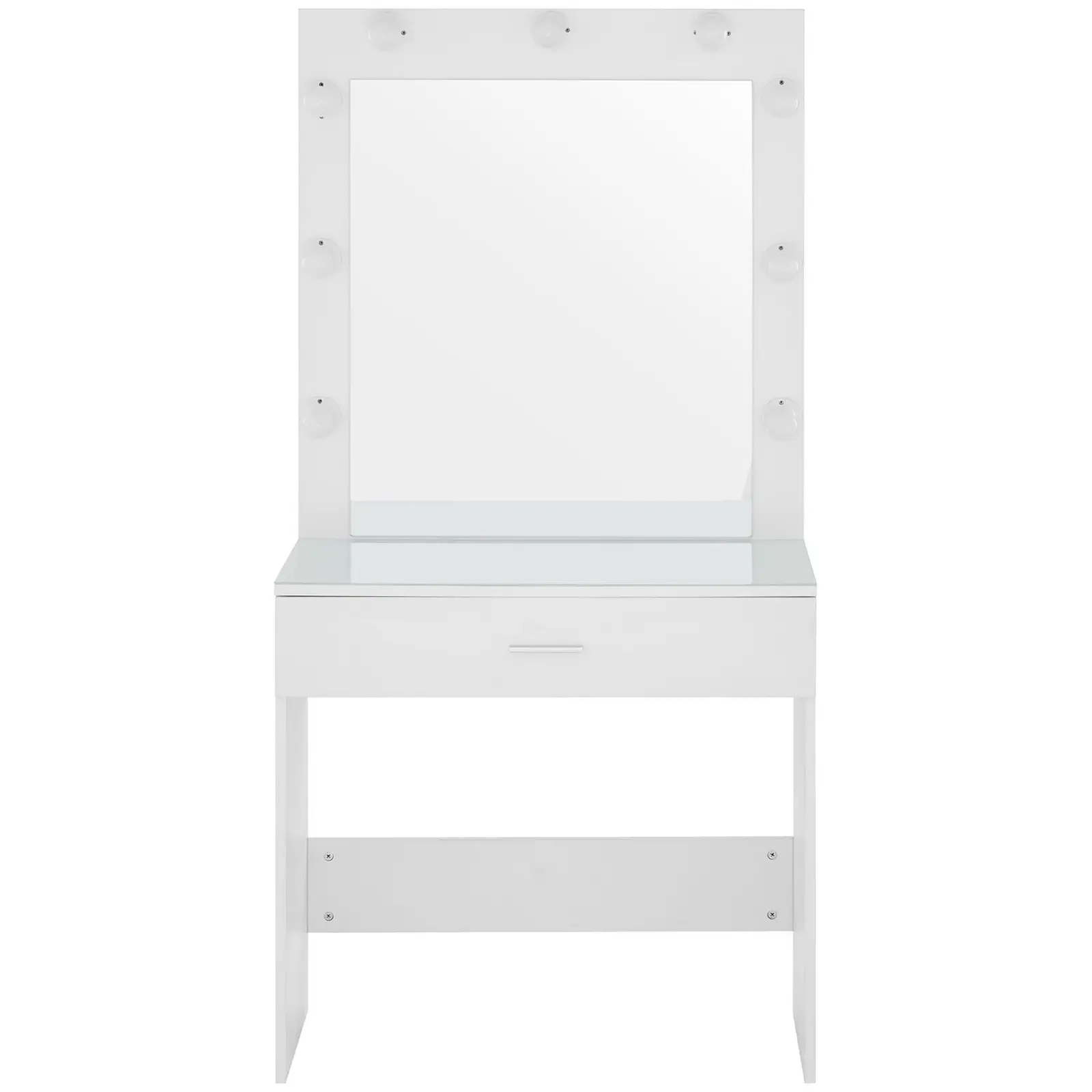 Fésülködőasztal tükörrel és lámpával - 80 x 40 x 160 cm - fehér