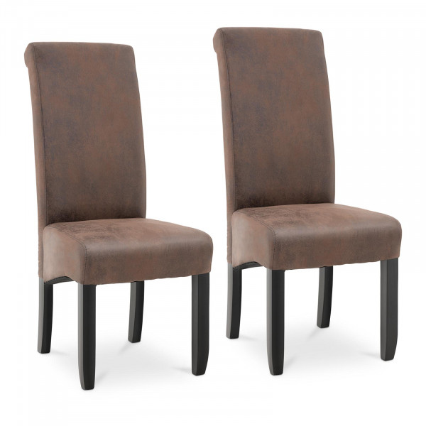 B-termék Kárpitozott szék - 2 darabos készlet - 180 kg-ig - ülőfelület 44,5 x 44 cm - barna