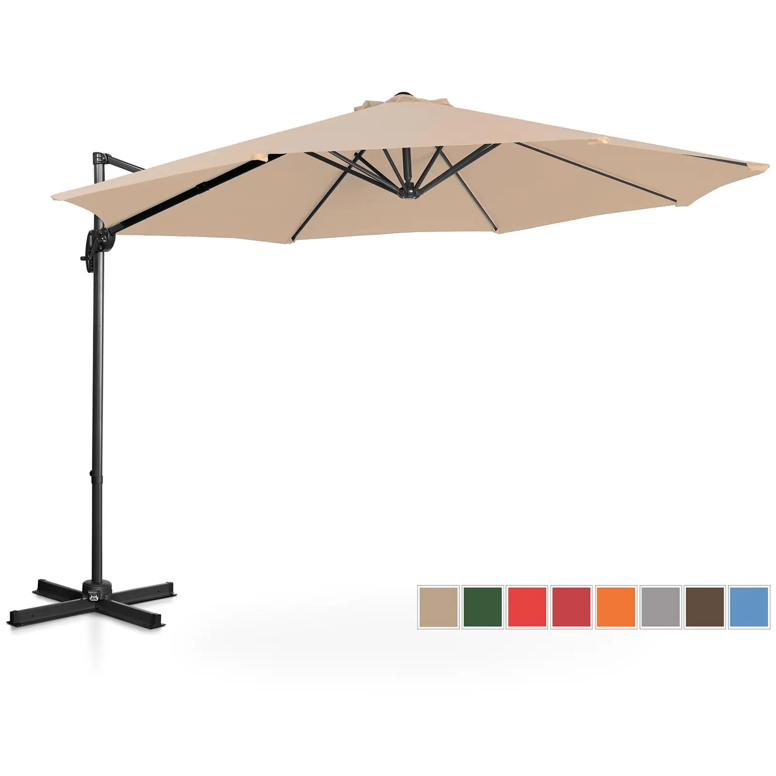 Lámpa formájú napernyő - Krémszínű - kerek - Ø 300 cm - dönthető és forgatható | Uniprodo