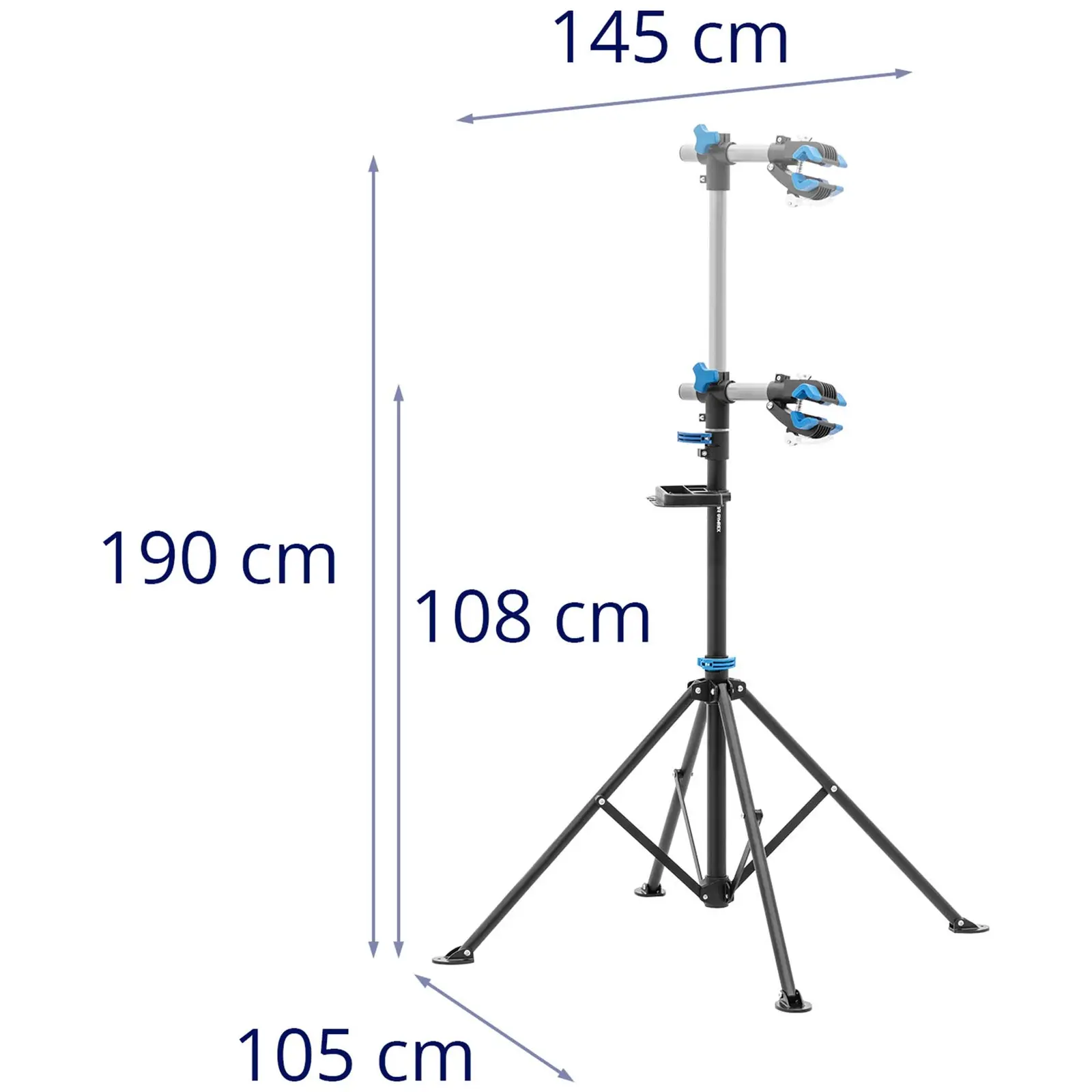 Kerékpárszerelő állvány  - 1080–1900 mm - összecsukható - max. 25 kg - szorítókar