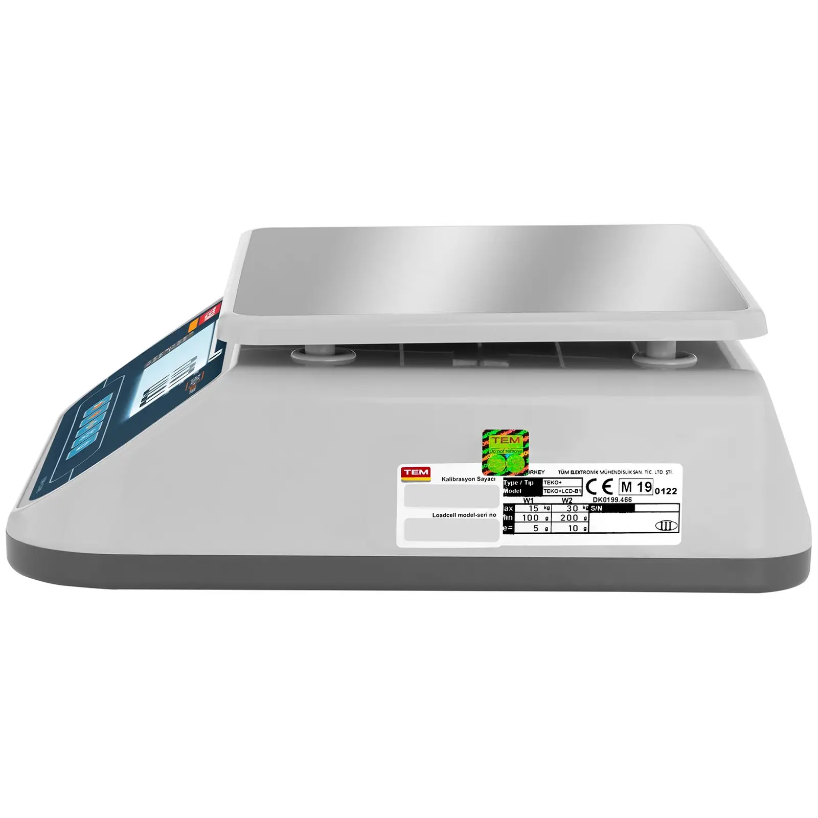 Asztali mérleg - hitelesített - 30 kg/10 g - Dual LCD