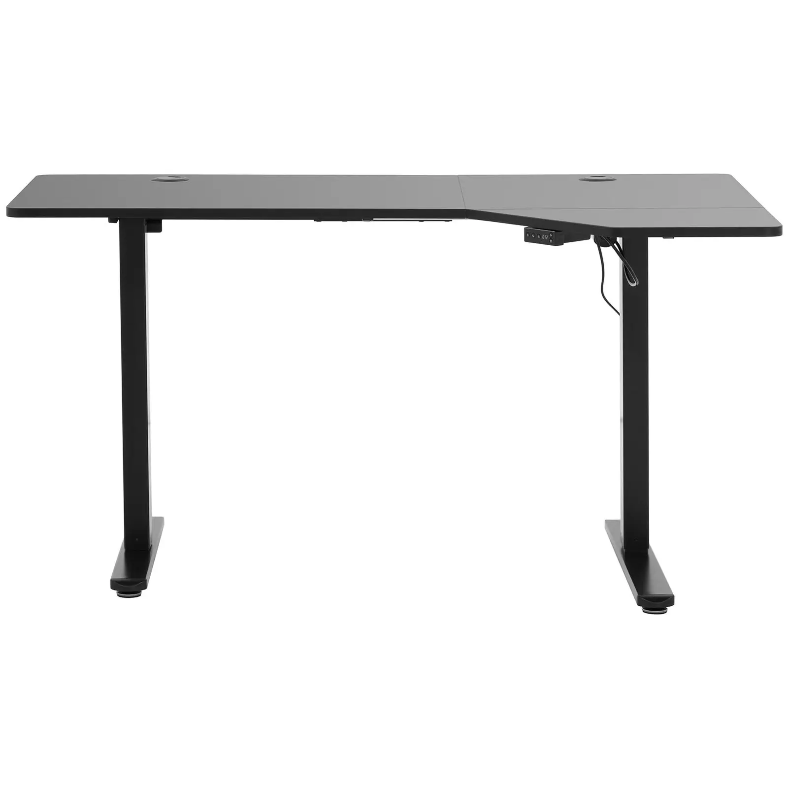 Állítható magasságú sarokíróasztal - 720–1200 mm - 80 kg - fekete