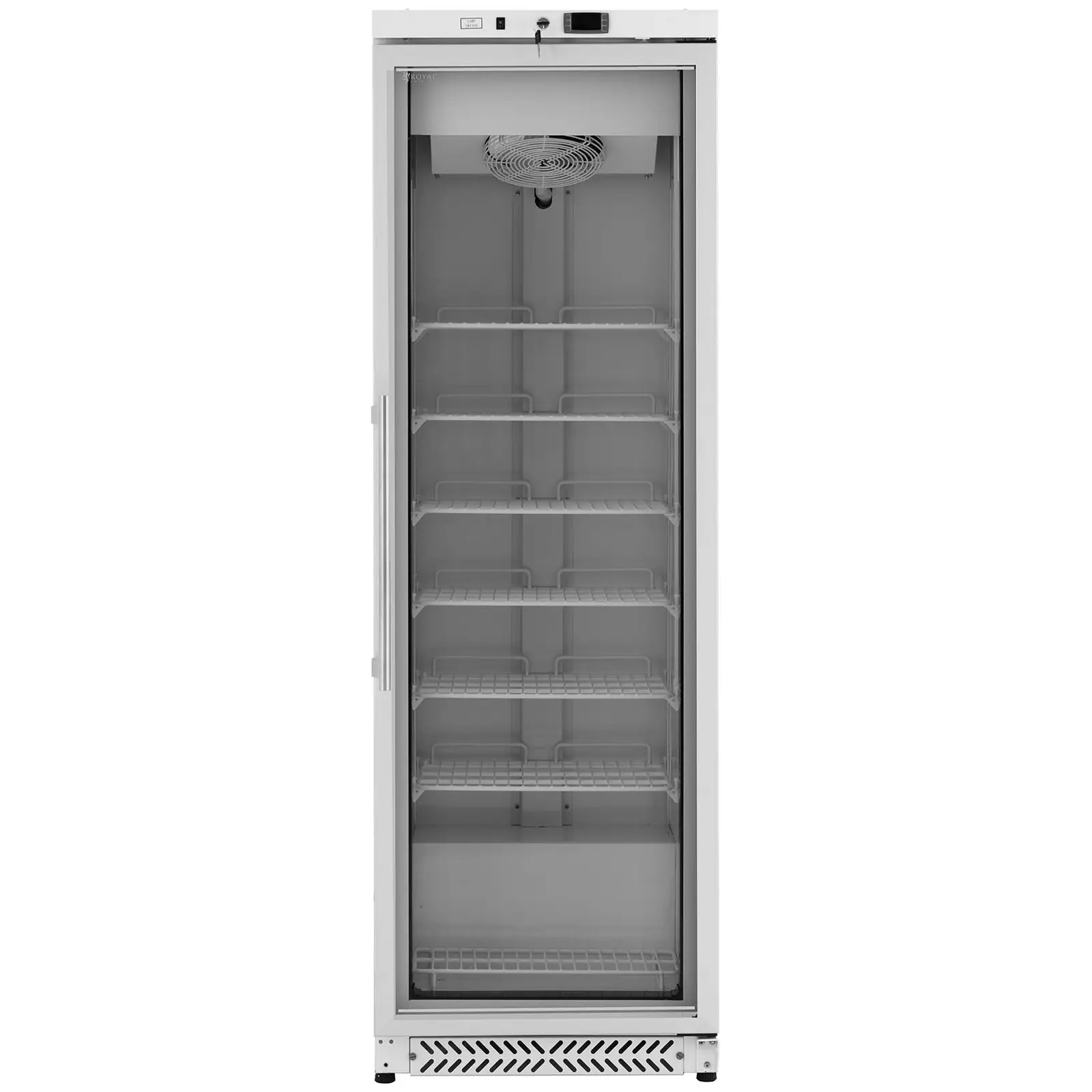 Fagyasztószekrény - 380 l - Royal Catering - üvegajtó - fehér - hűtőközeg R290