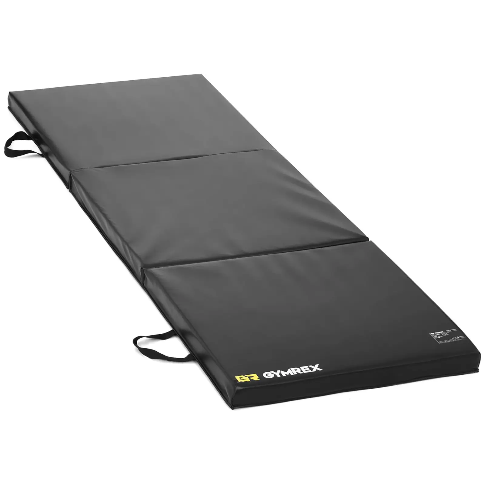 Hordozható fitnesz matrac - 180 x 60 x 5 cm - összehajtható - fekete
