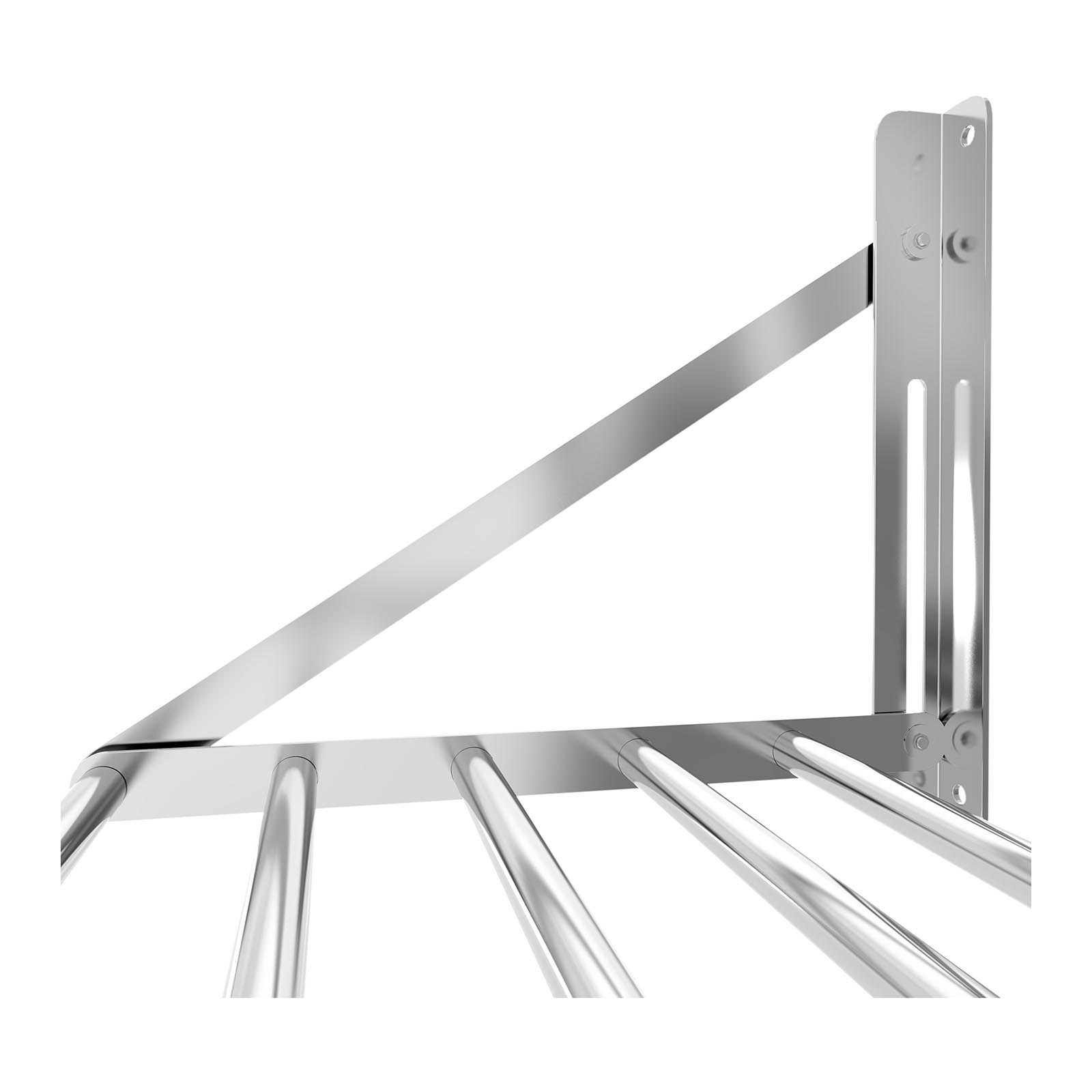 Fali polc - összecsukható - rúd design - 60 x 45 cm - 40 kg - rozsdamentes acél