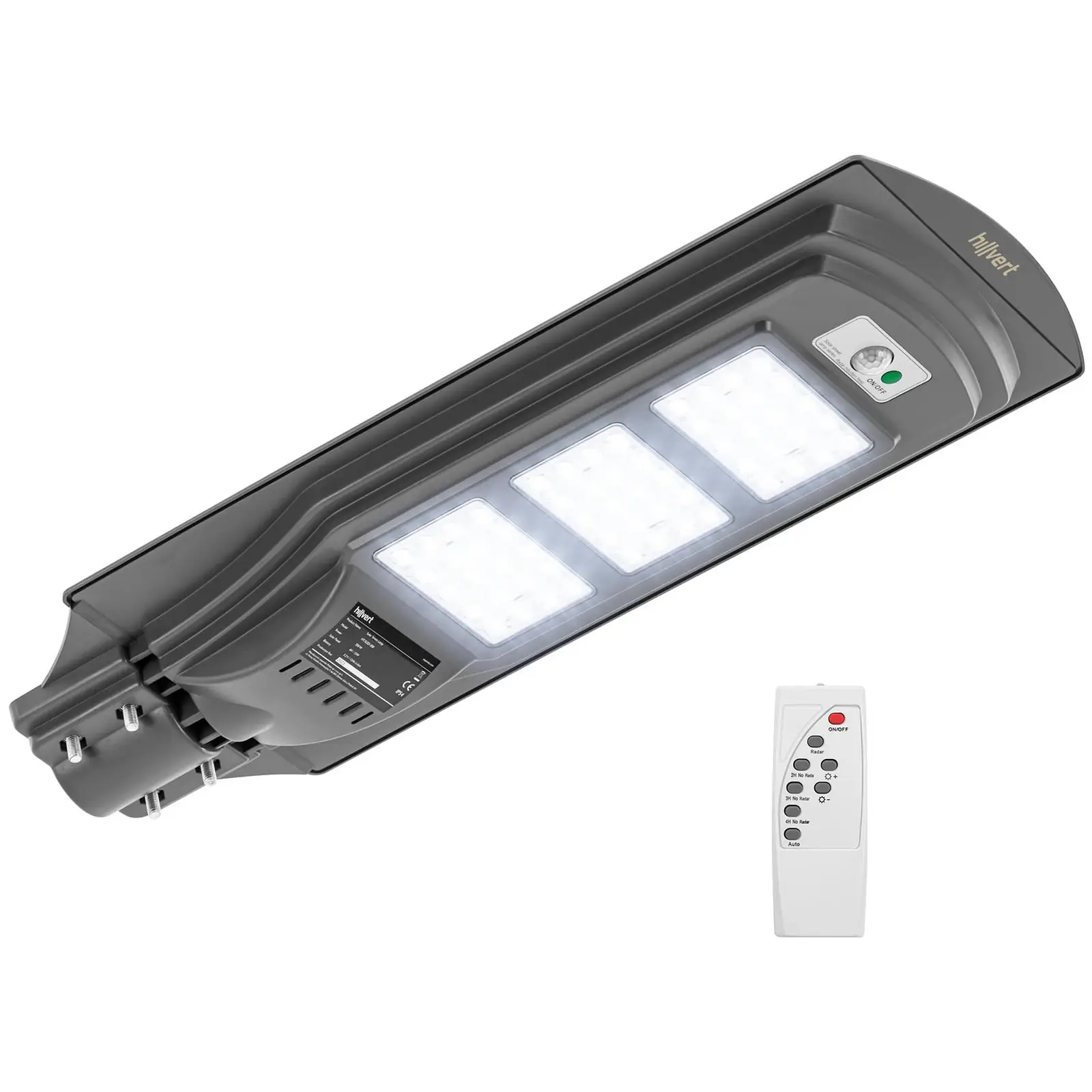 Napelemes kültéri lámpa - mozgásérzékelő - 300 W - 6000–6500 K - 14–16 óra - IP54