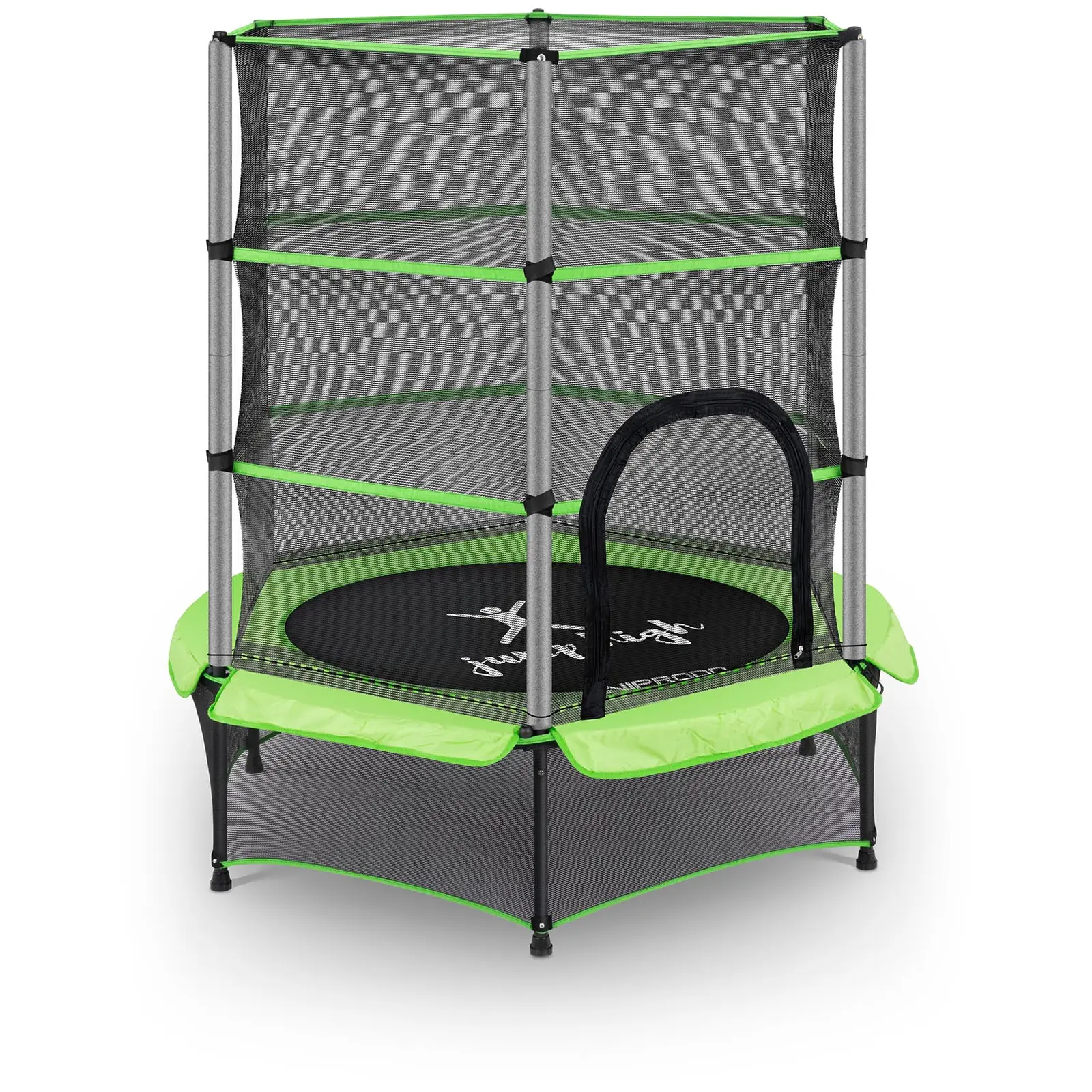 Gyermek trambulin - biztonsági hálóval - 140 cm - 50 kg - zöld