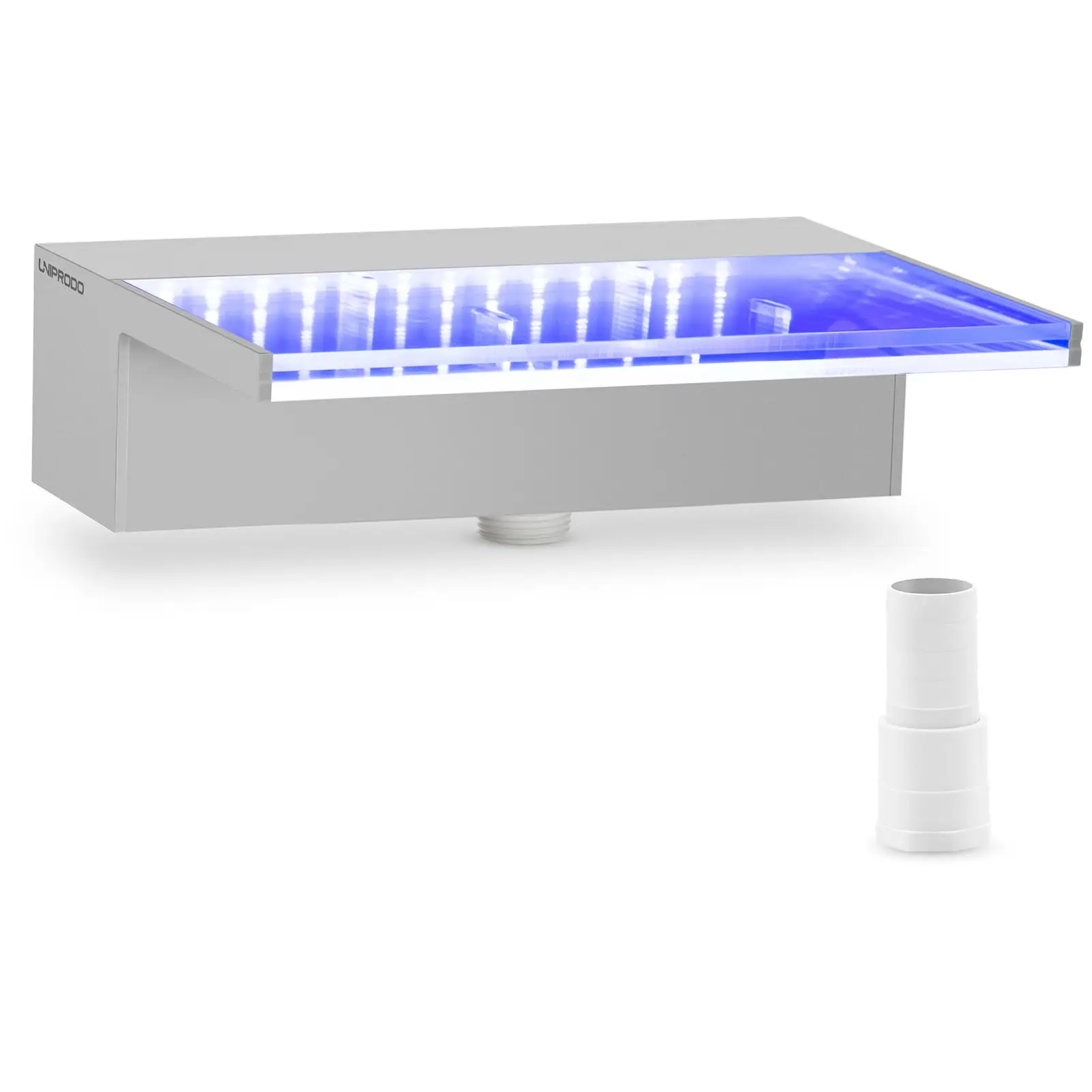 Medence szökőkút - 30 cm - LED világítás - kék/fehér - 135 mm-es vízkivezető nyílás