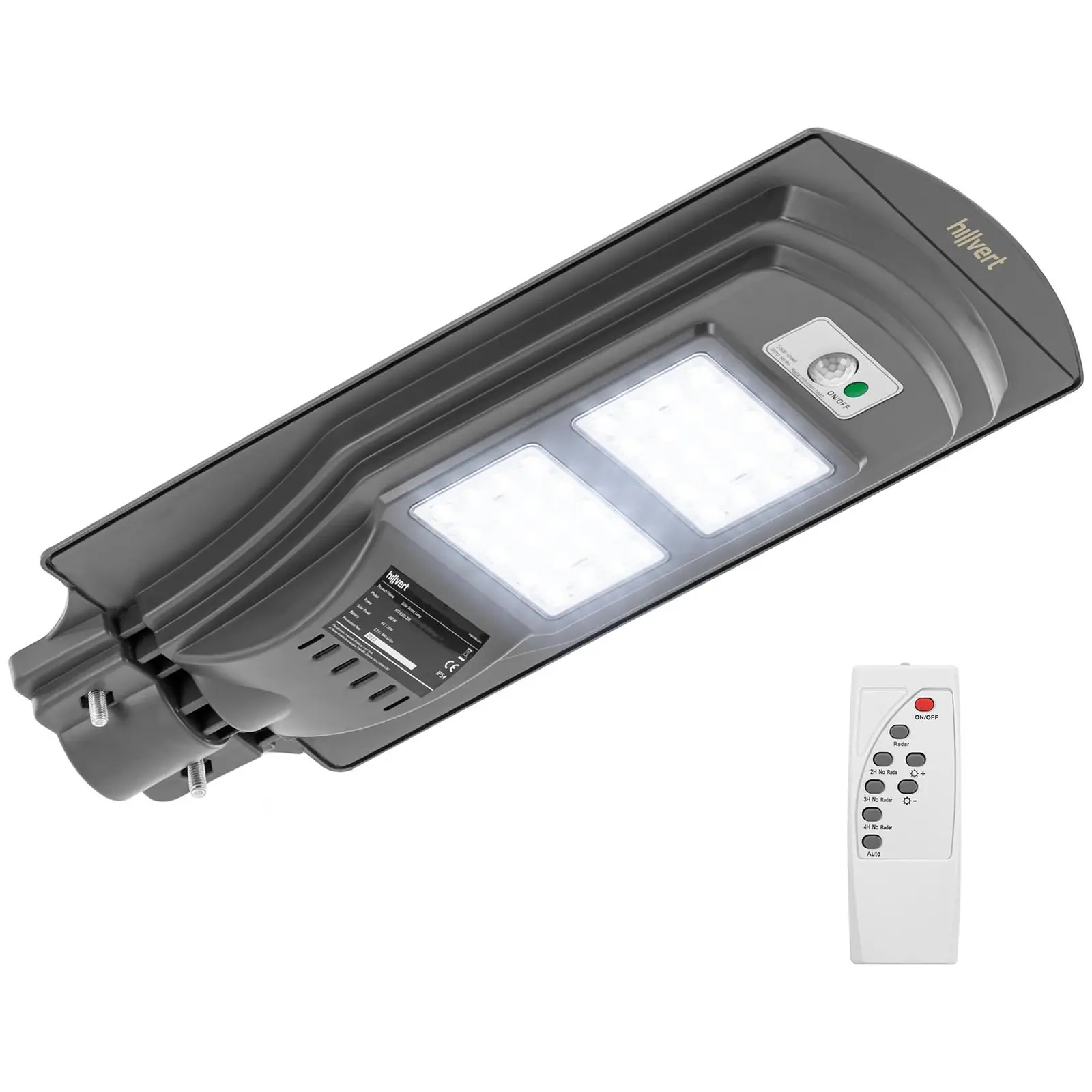Napelemes kültéri lámpa - mozgásérzékelő - 200 W - 6000–6500 K - 14–16 óra - IP54