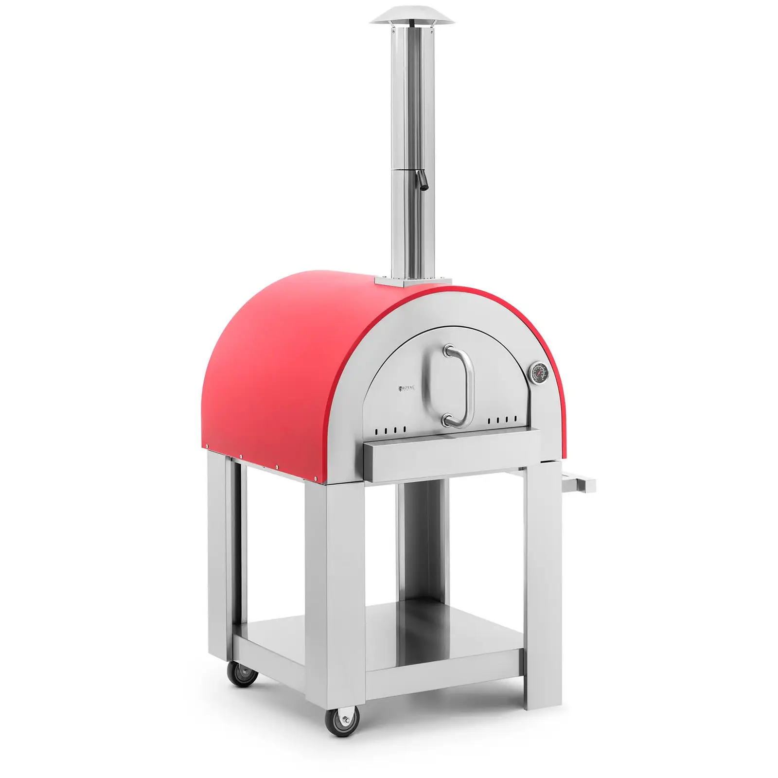 Fatüzelésű pizzasütő kemence - agyaglap - 500 °C - Ø 40,5 cm - Royal Catering