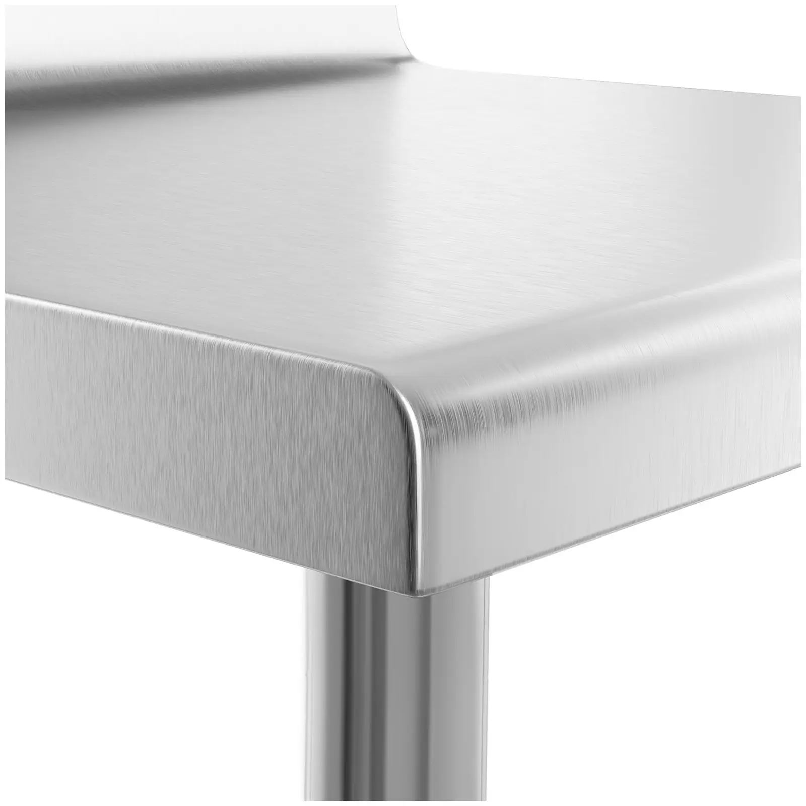 Rozsdamentes acél asztal - 90 x 60 cm - karimával- 210 kg terhelhetőség