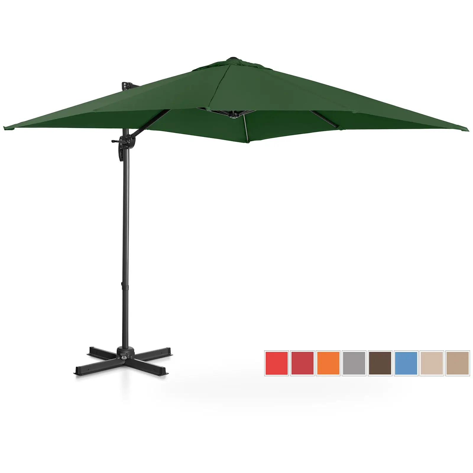 Lámpa formájú napernyő - zöld - szögletes - 250 x 250 cm - forgatható | Uniprodo