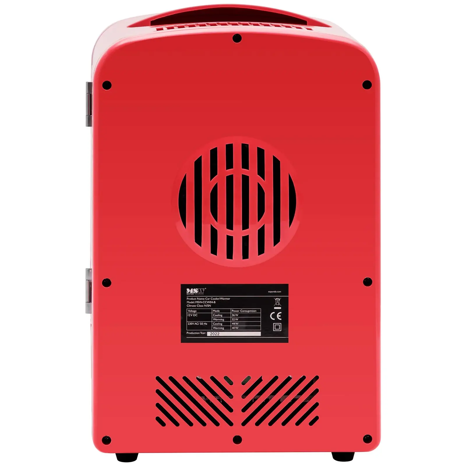 Mini hűtő -  12 V / 230 V - 2 az 1-ben melegen tartó funkcióval - 4 l - piros