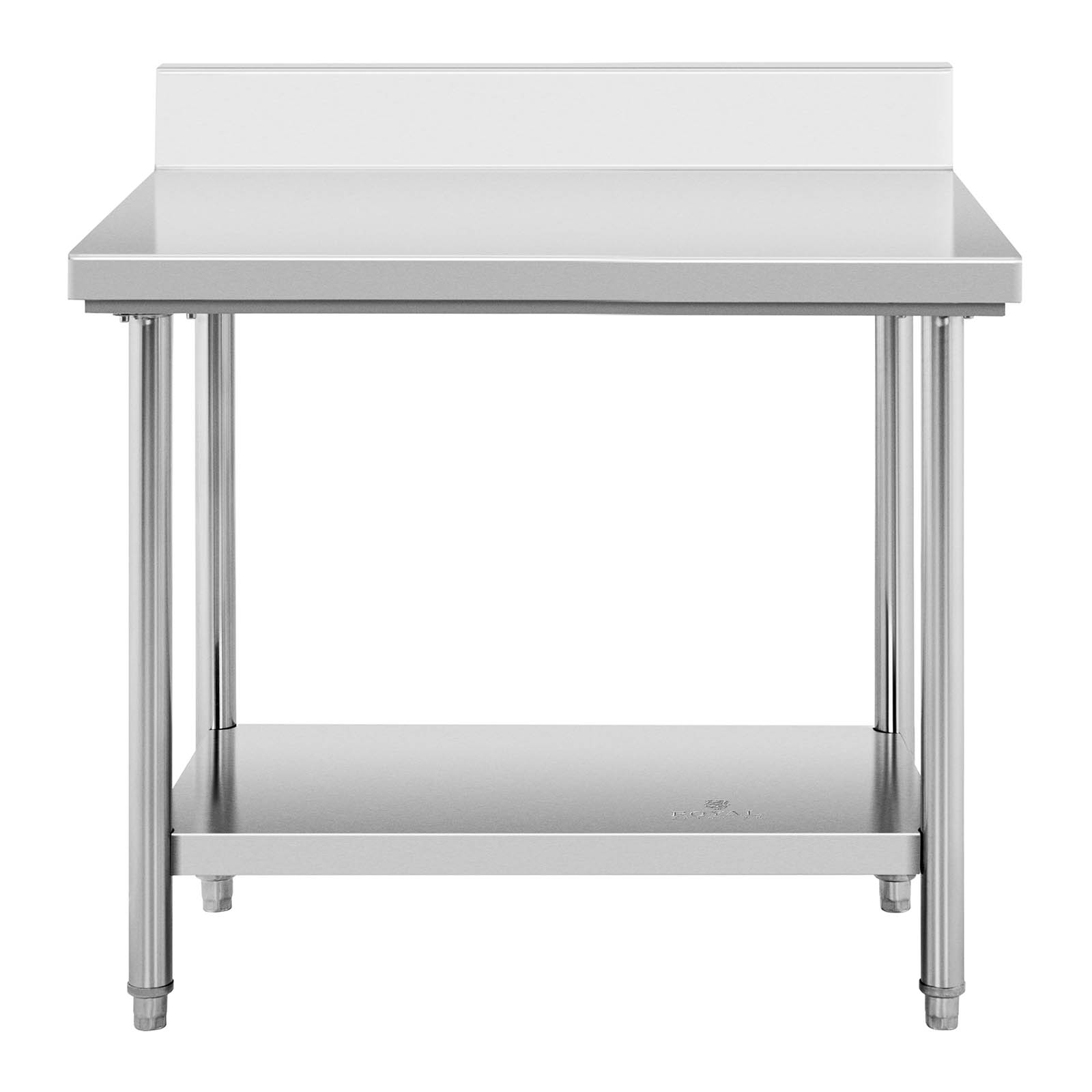 Rozsdamentes acél asztal - 100 x 70 cm - karima - 95 kg-os teherbírás