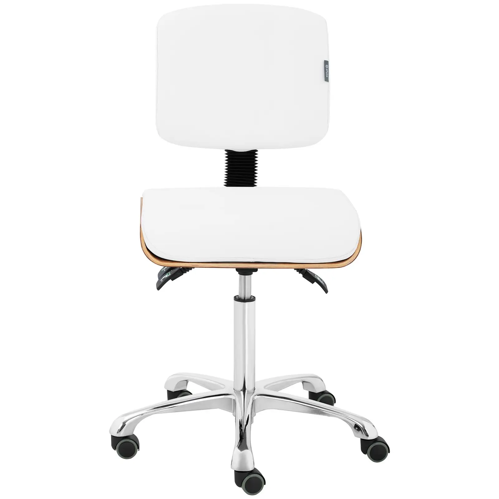 B-termék Gurulós szék háttámlával - 575 -775 mm - 160 kg - Természetes fa, Fehér