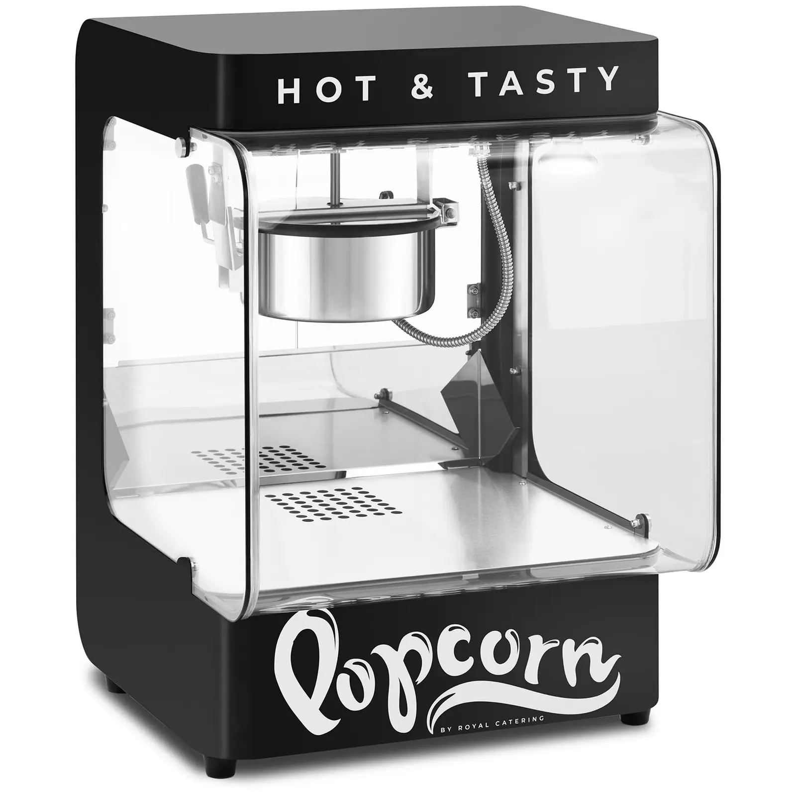 Popcorn gép - modern design - 4-5 kg/h - 1.2 l - fekete - Royal Catering