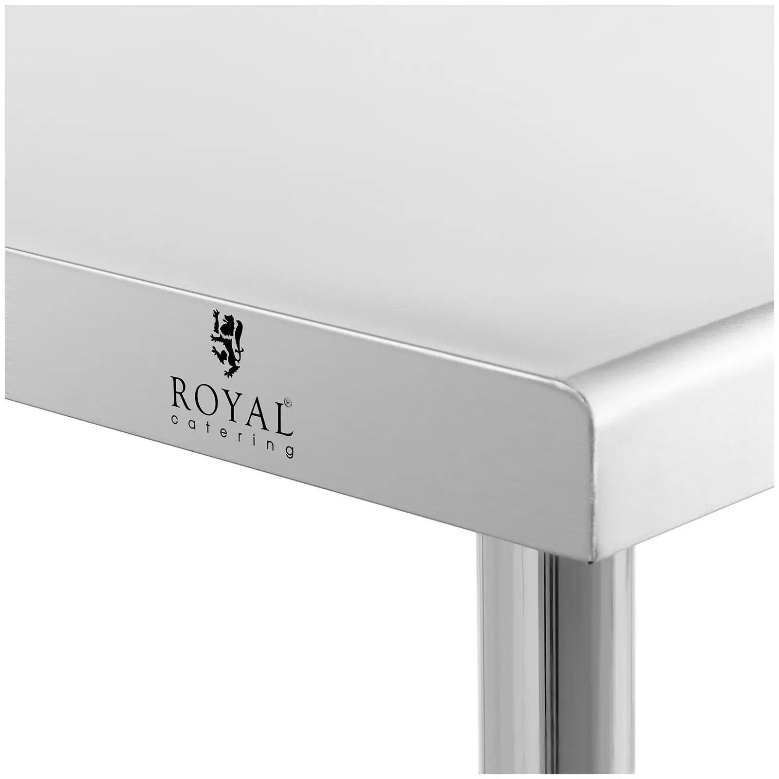 Rozsdamentes acél asztal - 200 x 90 cm - teherbírás 100 kg - Royal Catering