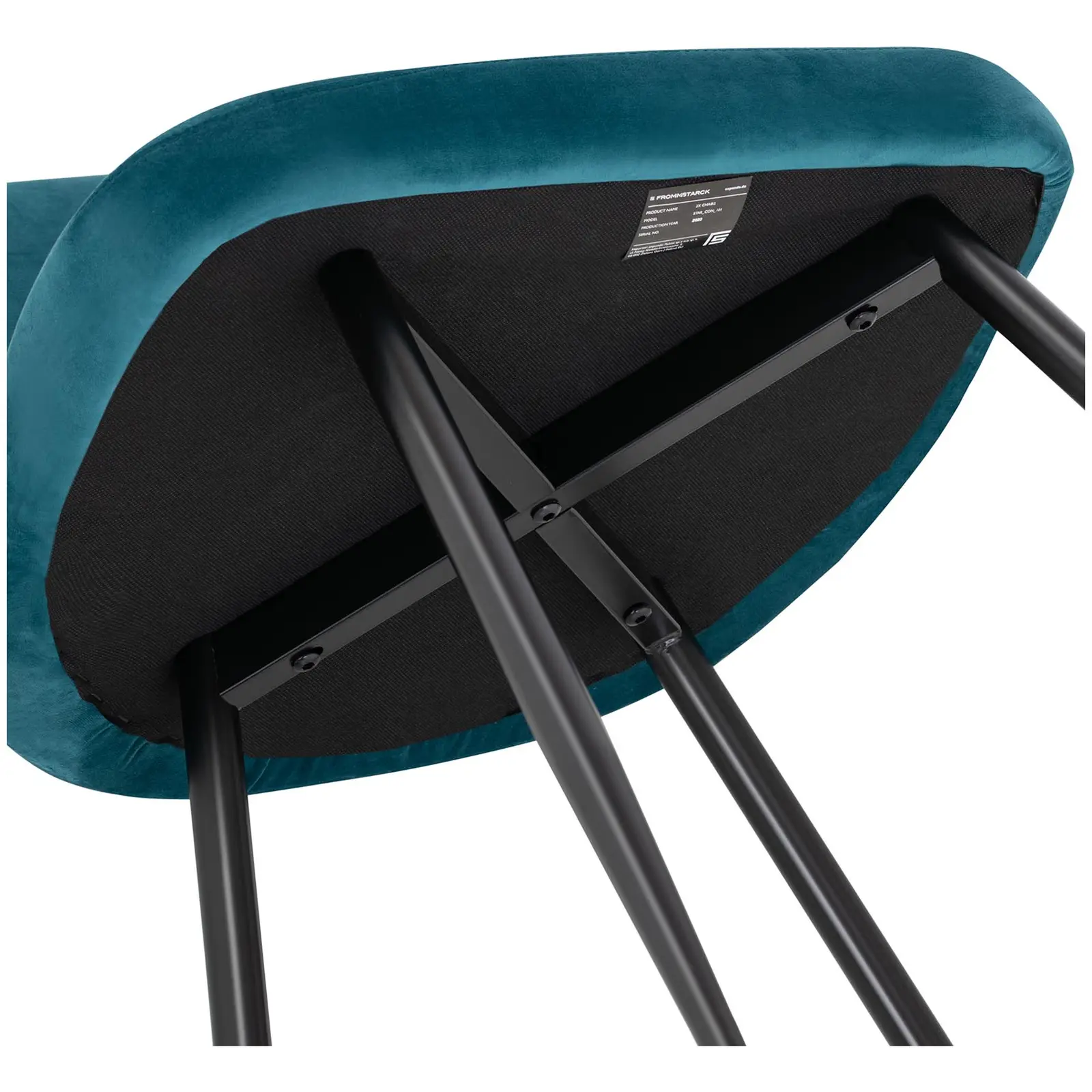 Kárpitozott szék - 2 darabos készlet - 150 kg-ig - ülőfelület 48 x 41,5 cm - türkiz