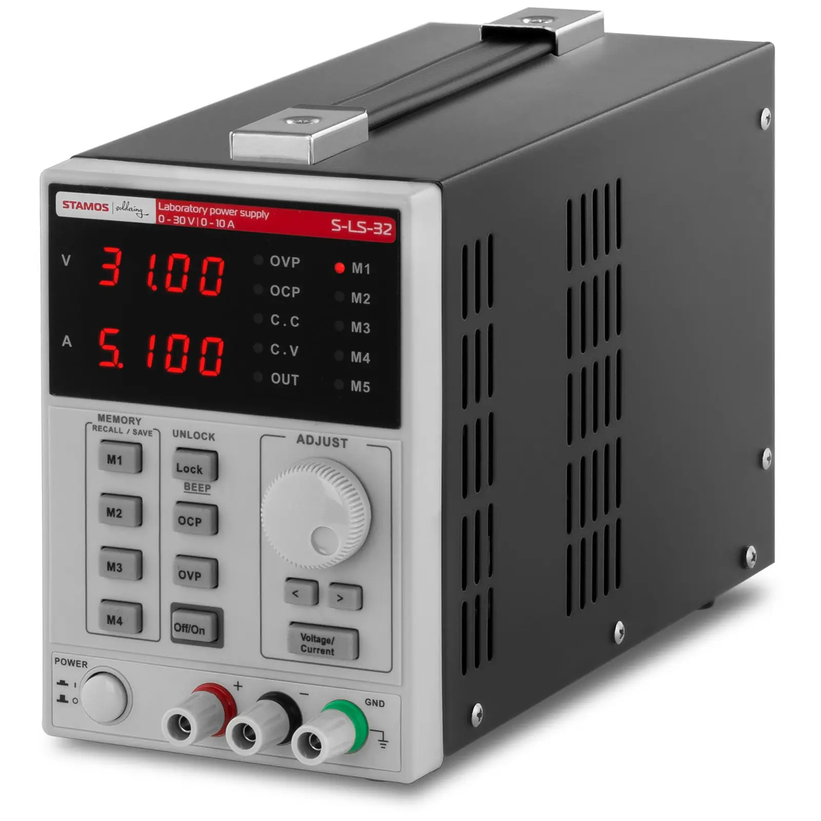 Laborítóriumi tápegység - 0-30 V, 0-10 A DC, 550 W - 4 mentési lehetőség