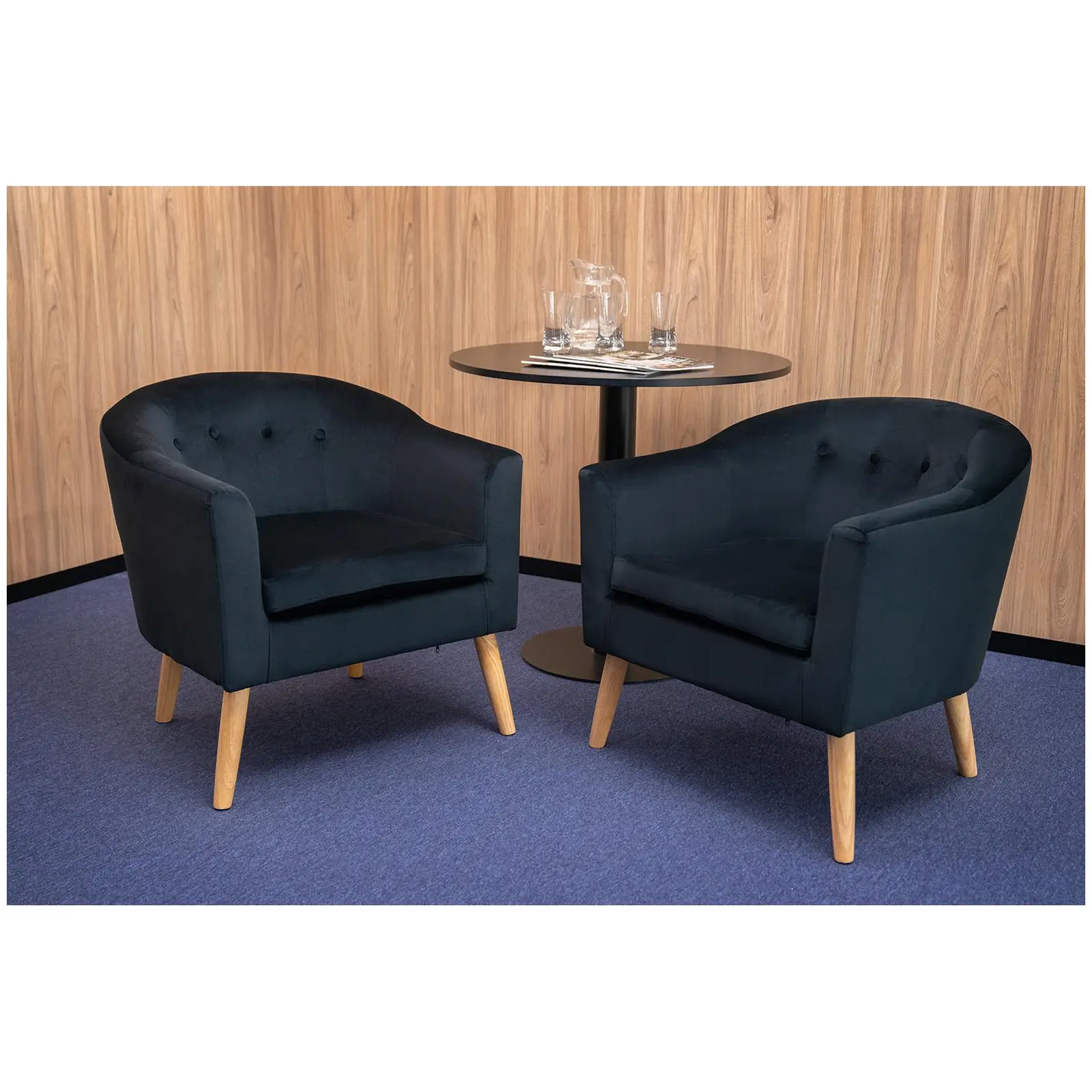 B-termék Kárpitozott szék - 180 kg-ig - ülőfelület - 49 x 53 cm - fekete