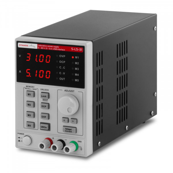 B-termék Laborítóriumi tápegység - 0-30 V, 0-5 A DC, 250 W - USB - 4 mentési lehetőség