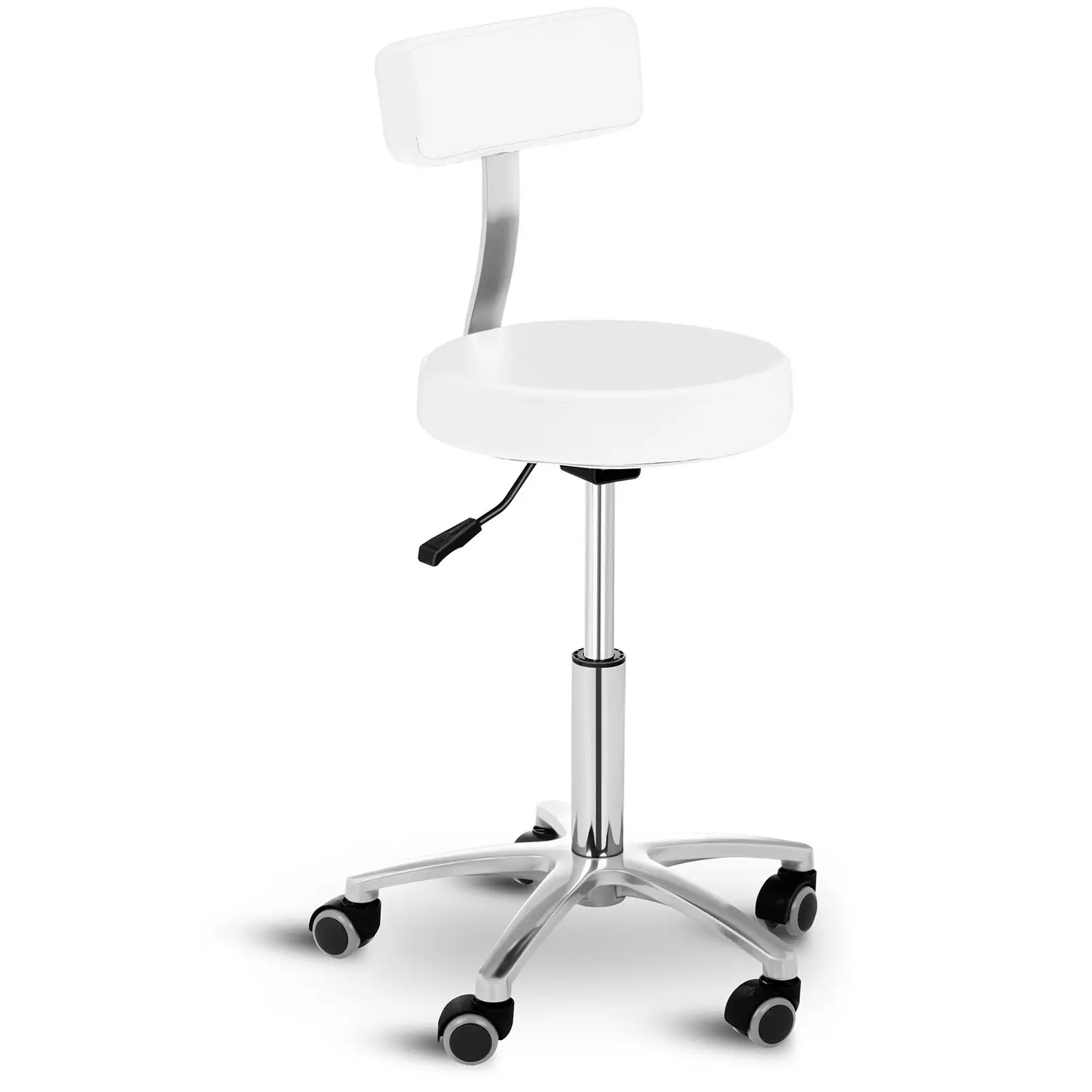 Gurulós szék háttámlával -  mm - 150 kg - Fehér