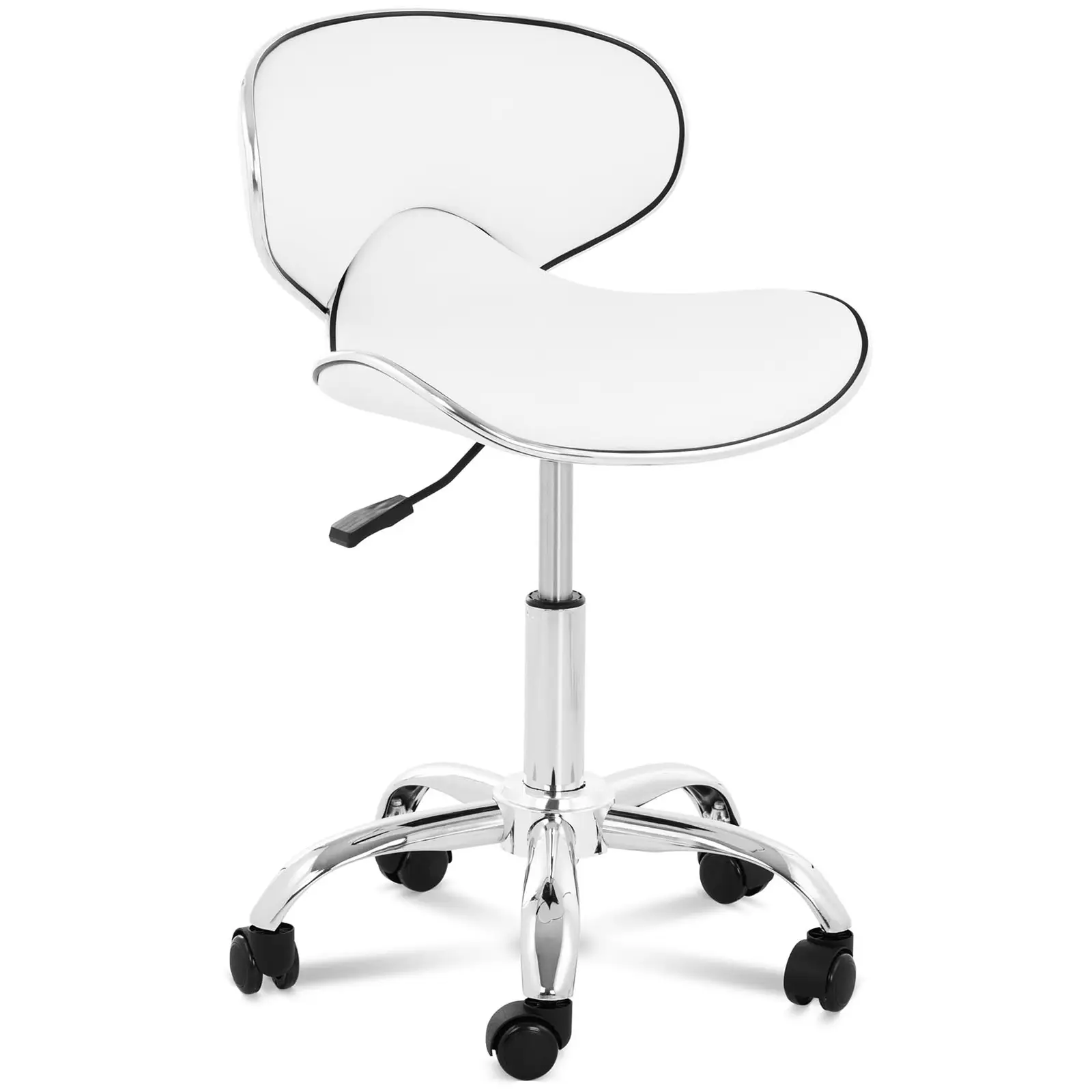 Gurulós szék háttámlával - 680–820 mm - 150 kg - Fehér