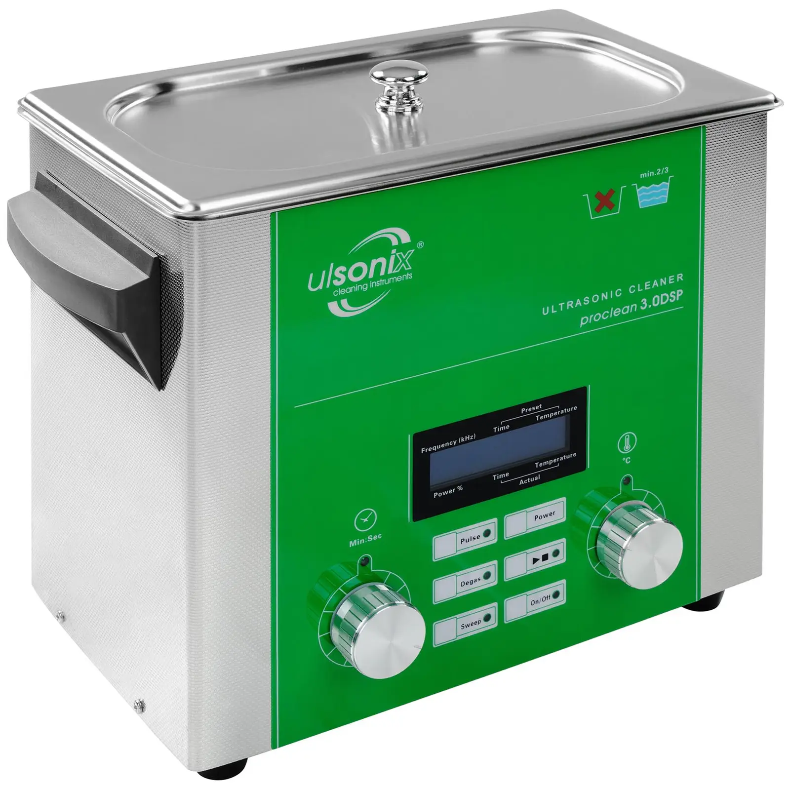 Ultrahangos tisztító - 3 liter - Degas - Sweep - Pulse