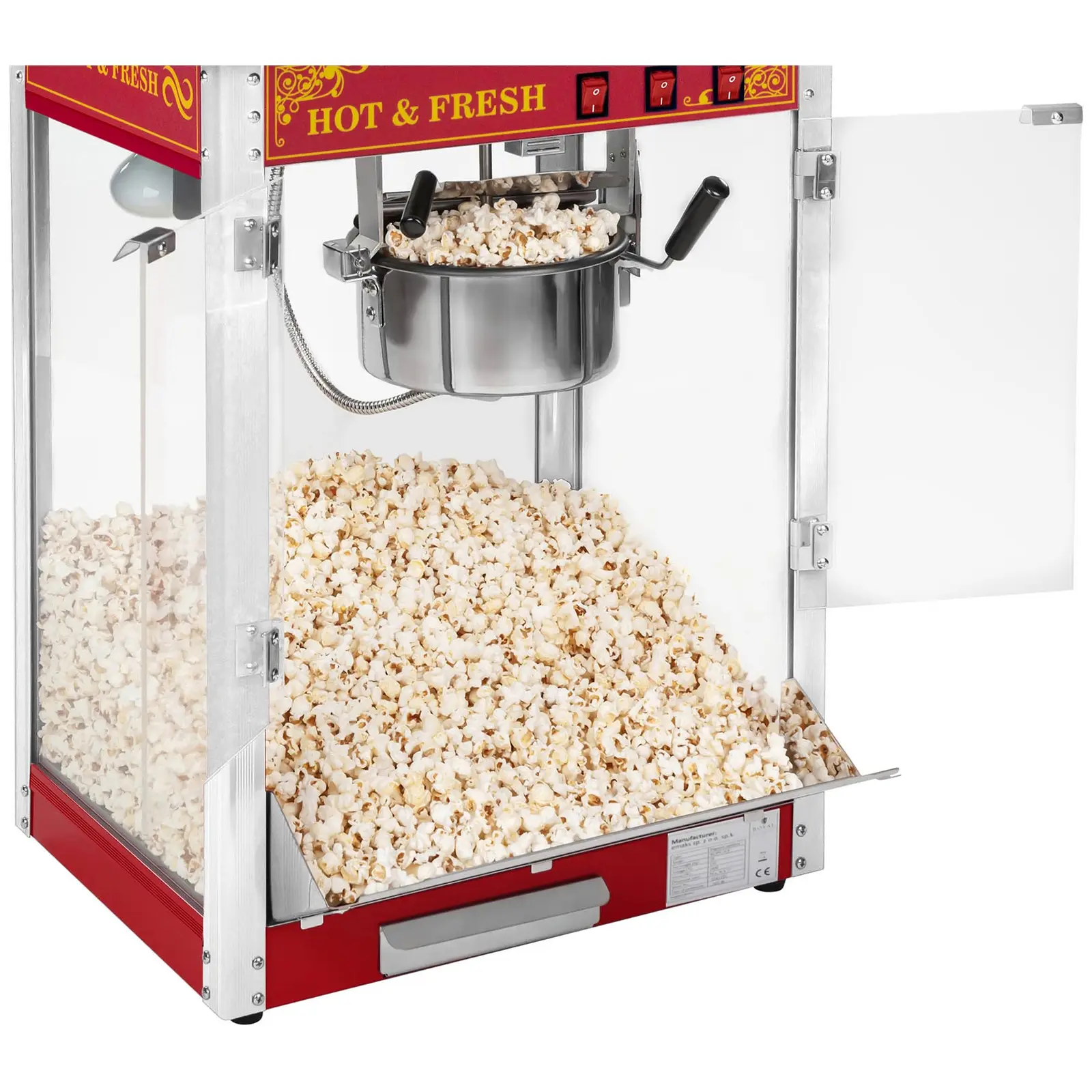 Popcorn gép - retro design - piros