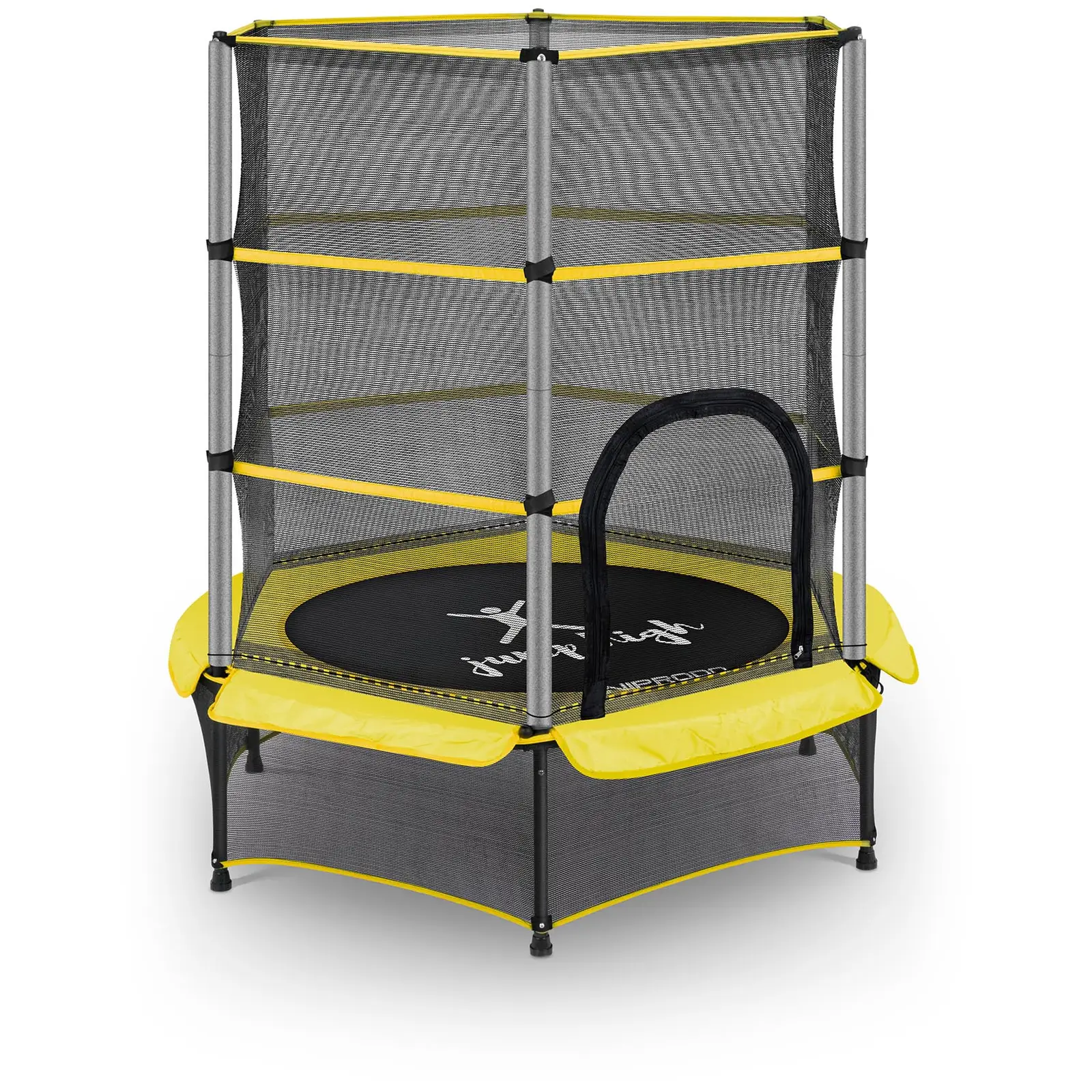 Gyermek trambulin - biztonsági hálóval - 140 cm - 50 kg - sárga