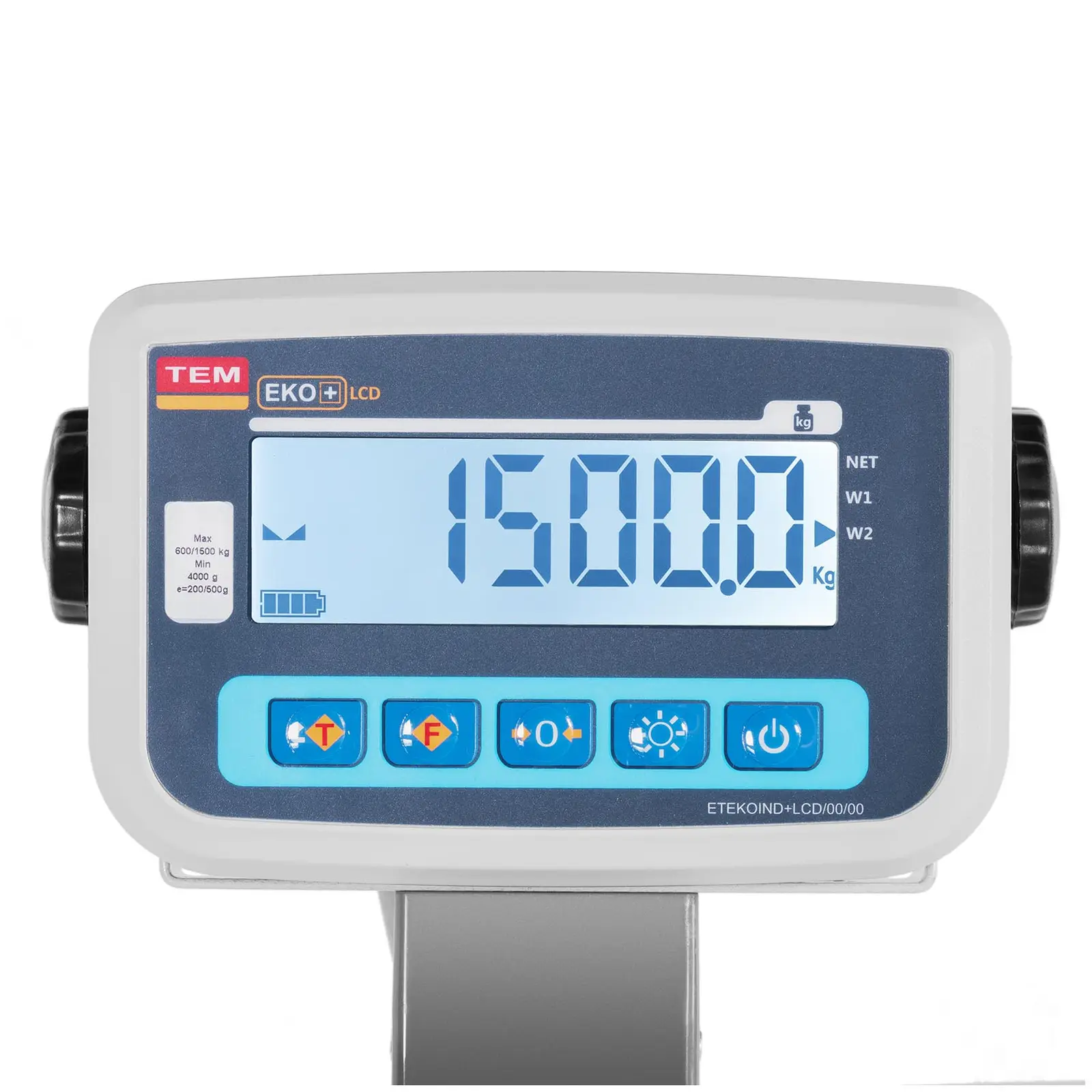 Állatmérleg - hitelesített -  200 g (0-600 kg) / 500 g (600-1500 kg) - állatok mérésére, ráccsal - LCD