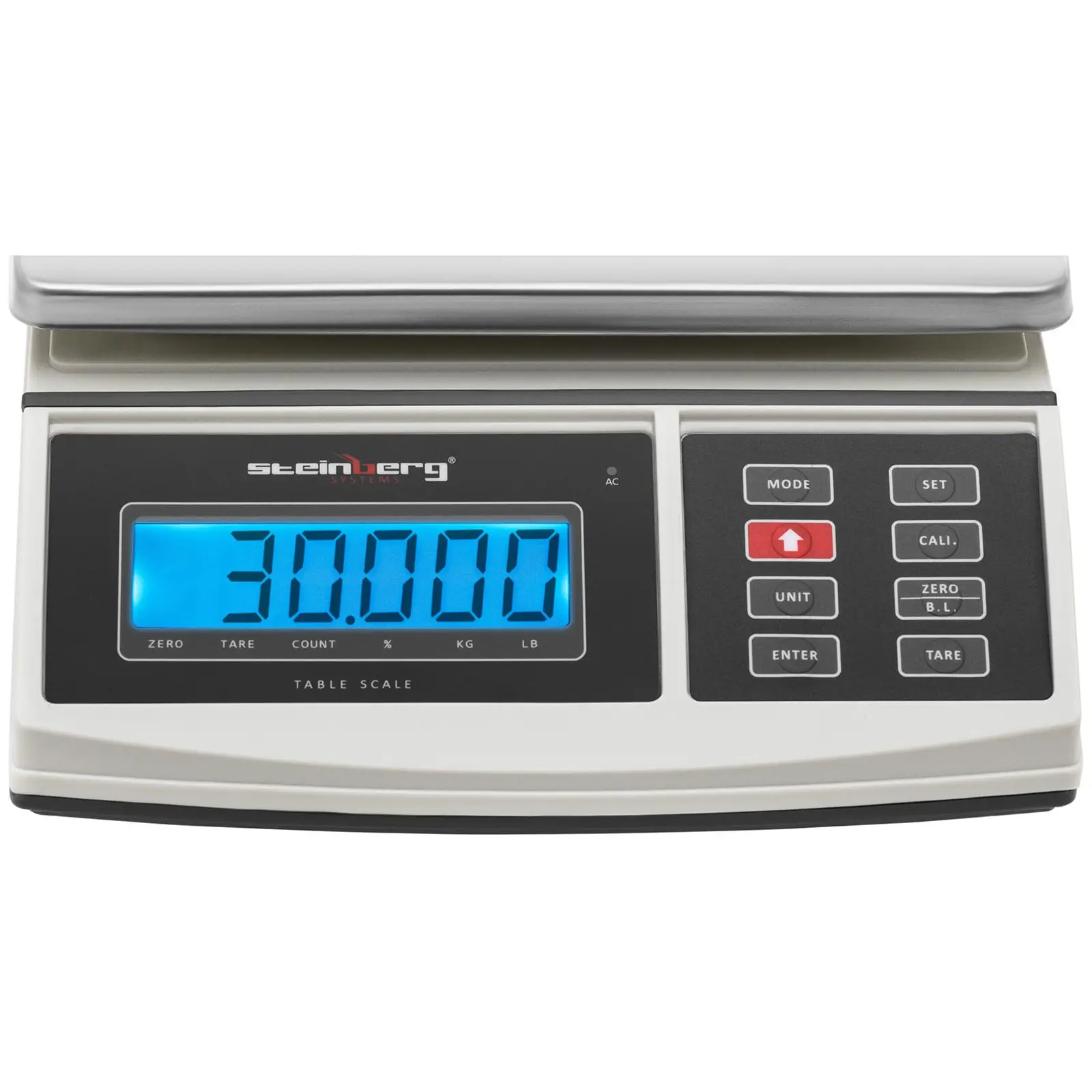 Asztali mérleg - 3 kg / 1 g - 210 x 270 mm - jelzőfény - LCD