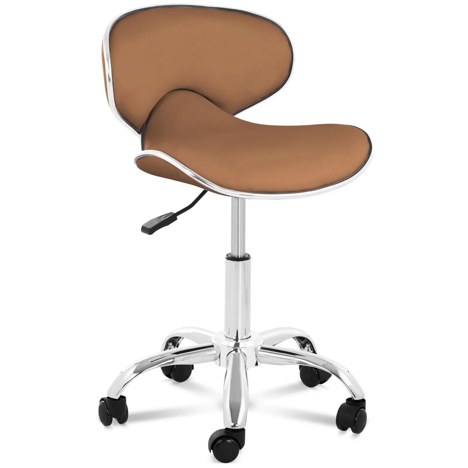 Gurulós szék háttámlával - 680–820 mm - 150 kg - Cappuccino