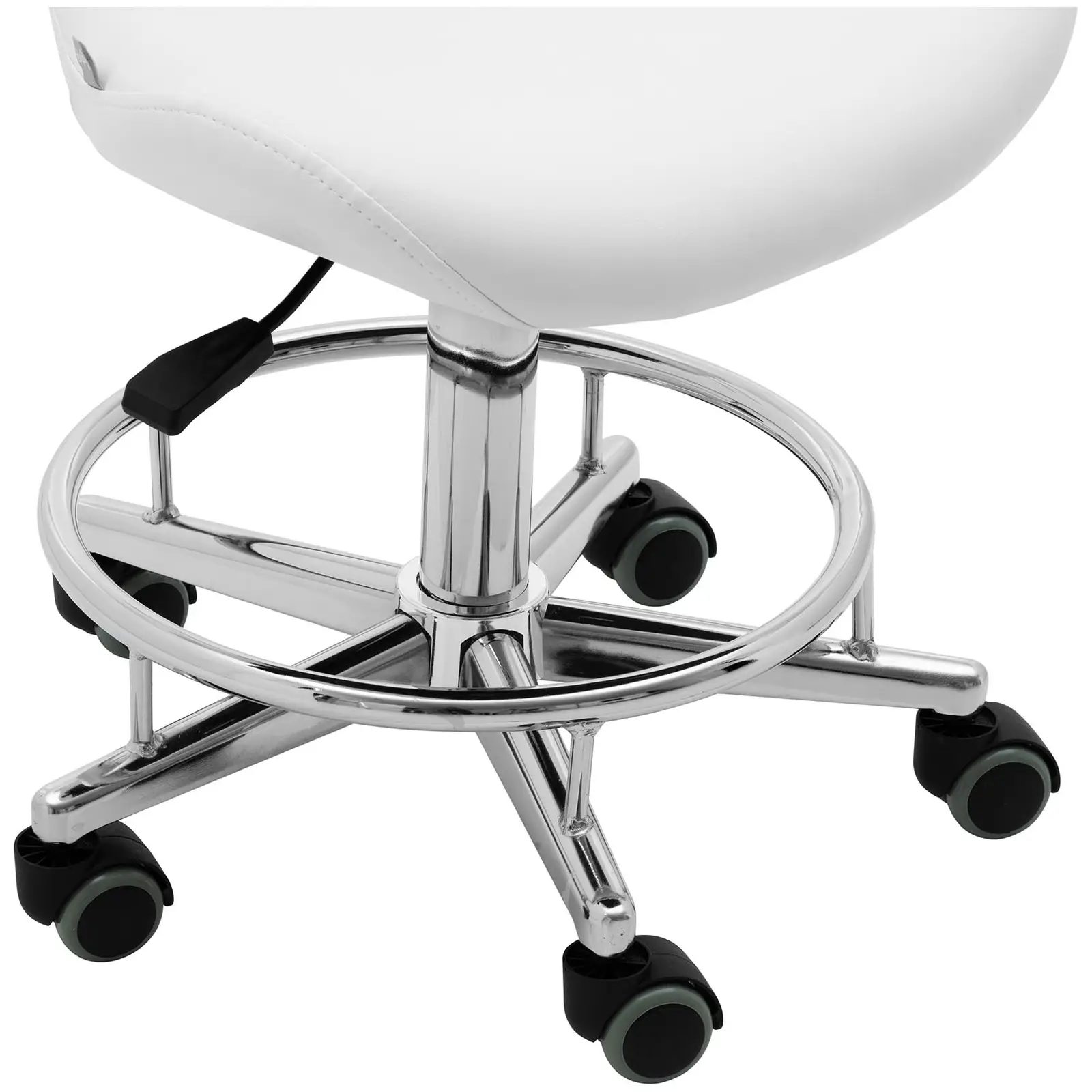 Gurulós szék háttámlával - 44–58 cm - 150 kg - fehér