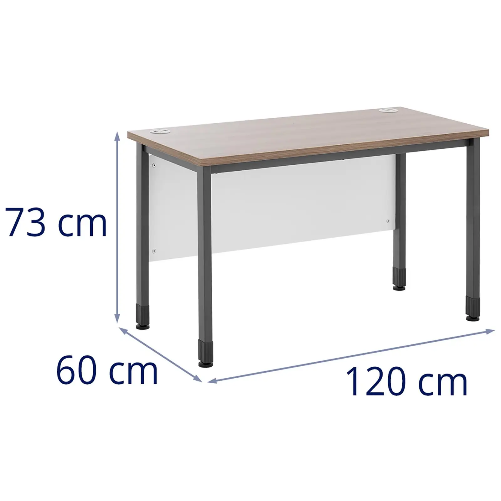 Íróasztal - 120 x 60 cm - barna/szürke