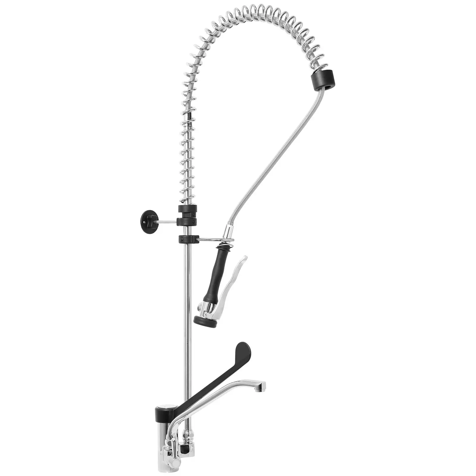 Egyfuratos mosogató csaptelep zuhanyfejjel - víztömlő 1000 mm - vízcsap 255 mm - kar