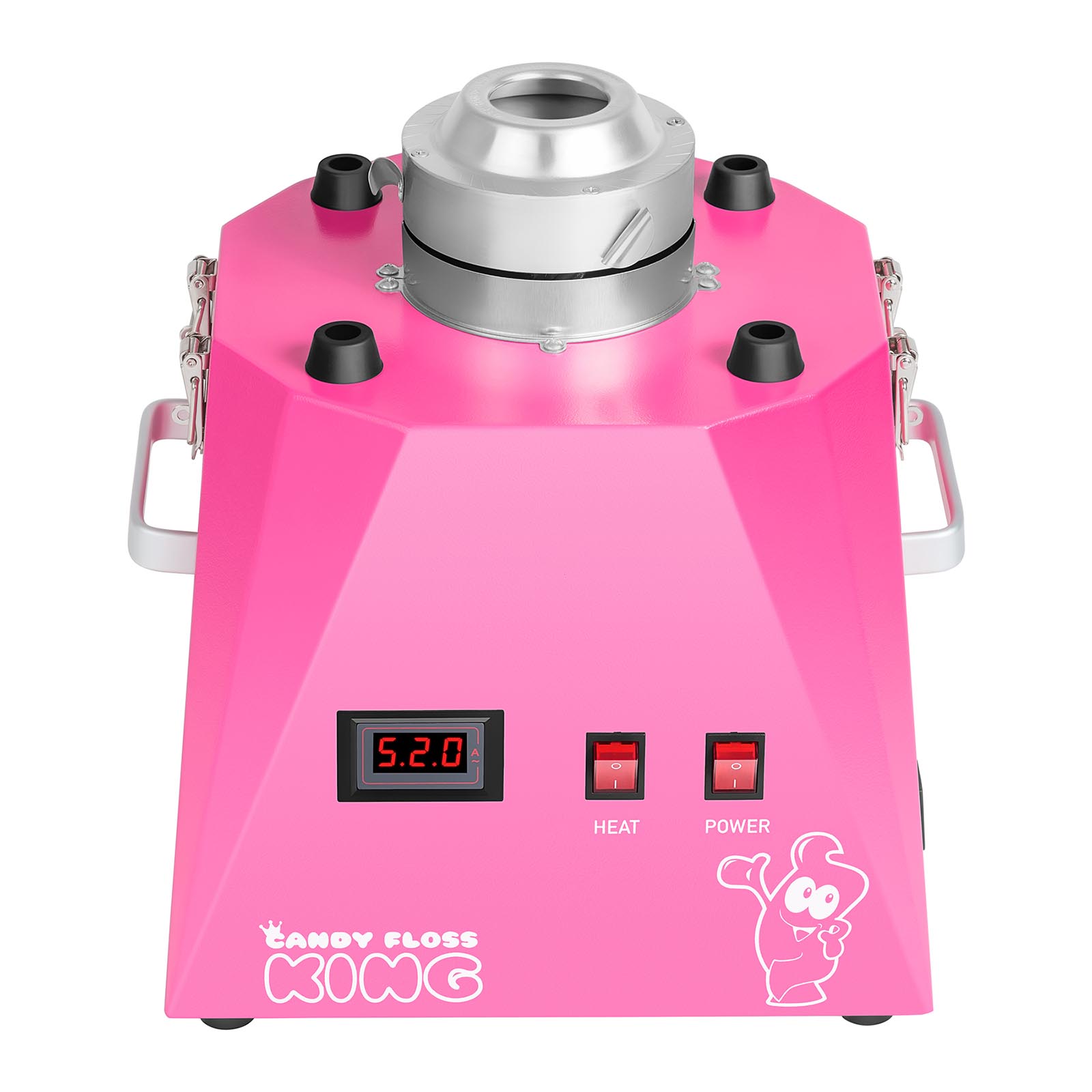 Vattacukor készítő gép készlet pálcikákkal - búrával - 52 cm - 1030 watt - pink