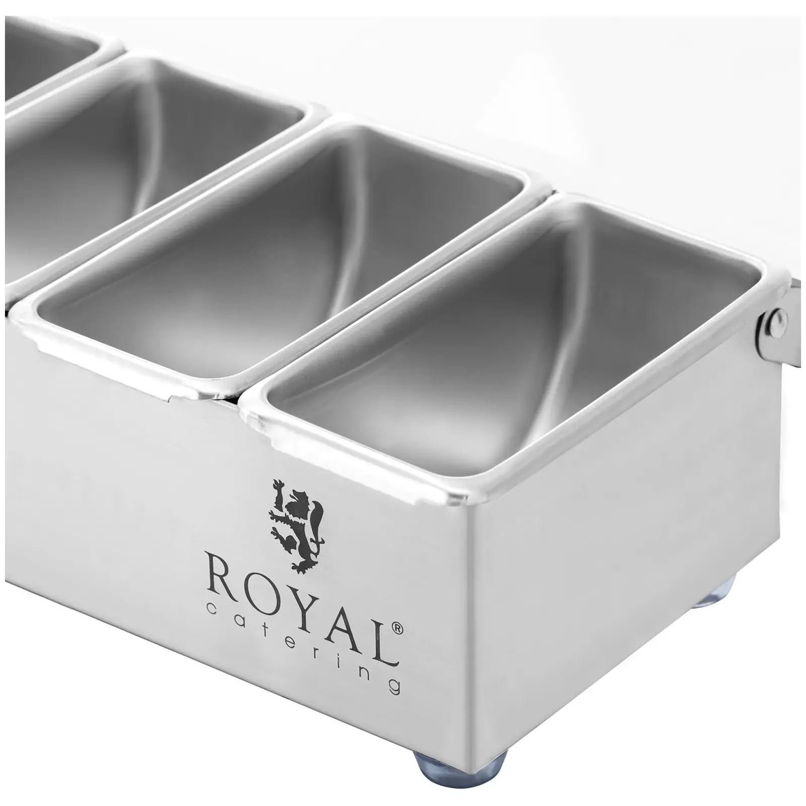 Élelmiszer tároló - rozsdamentes acél -  4 x 0,4 l - Royal Catering