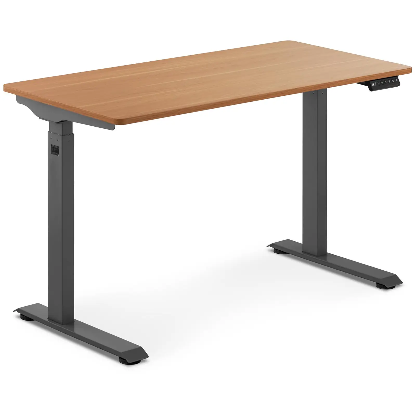 Állítható magasságú íróasztal - 90 W - 730–1233 mm - barna/szürke